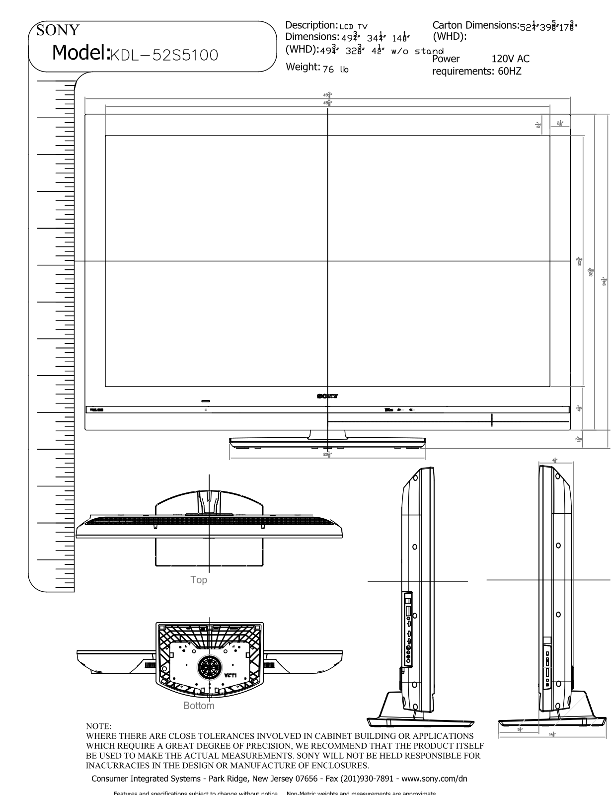 Sony KDL-52S5100 SCHEMATICS