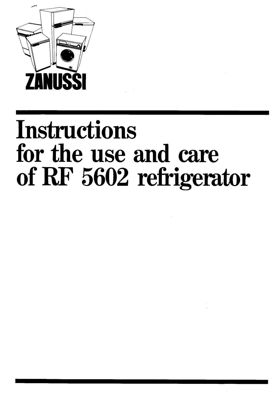 Zanussi RF 5602 User Manual