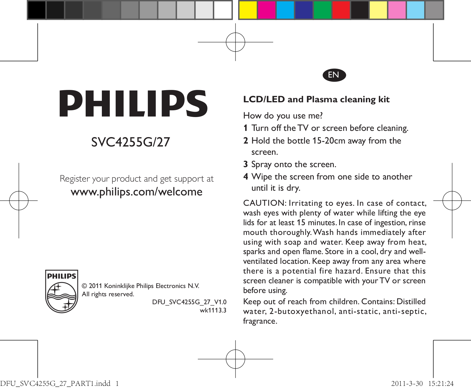 Philips SVC4255G/27 User manual