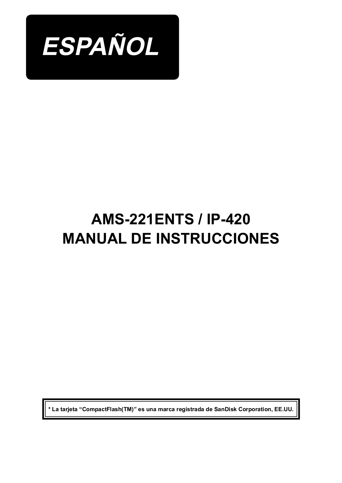 JUKI AMS-221ENTS/IP-420 Instruction Manual