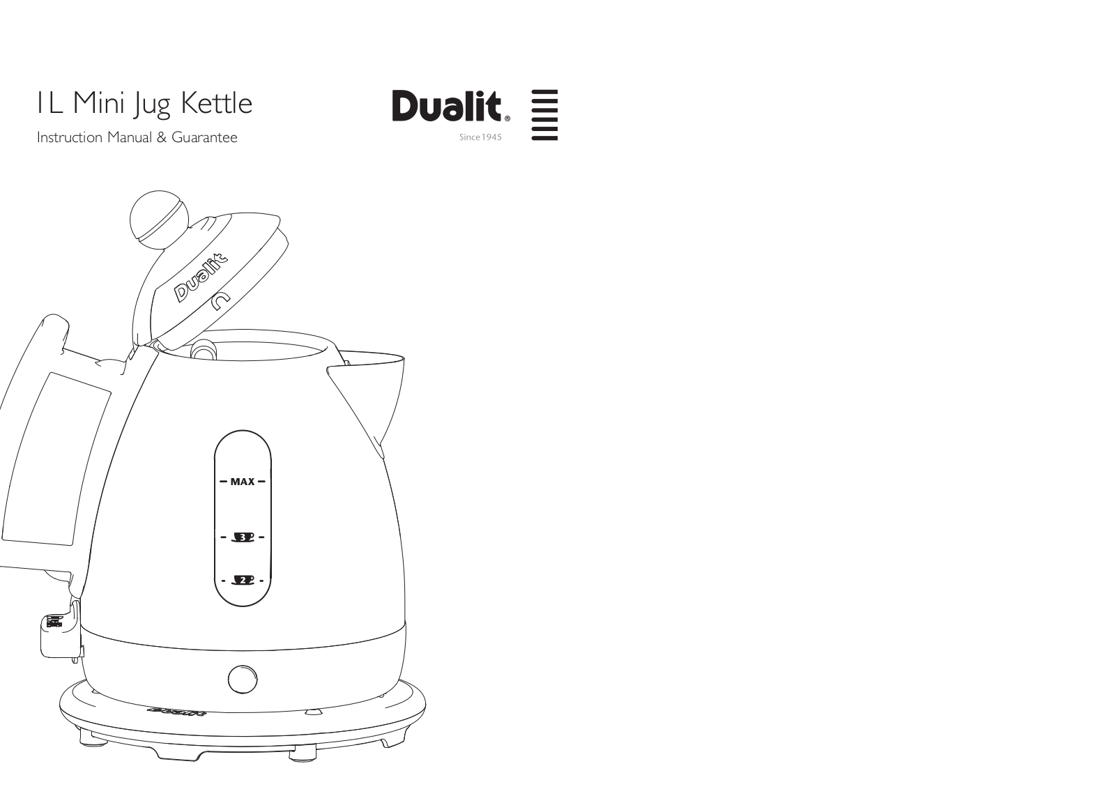 Dualit Mini Jug Kettle User Manual