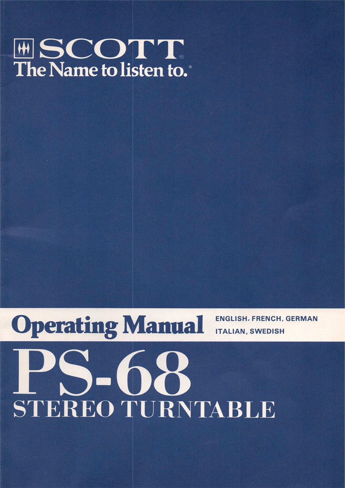 Scott PS-68 Owners Manual