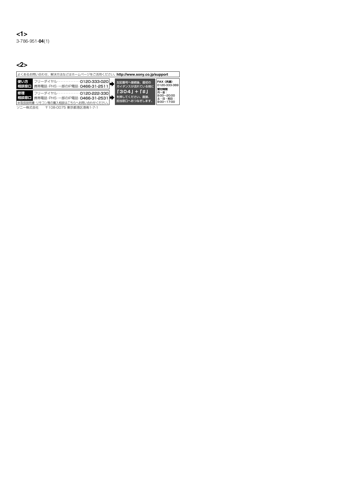 Sony AN-102 User Manual