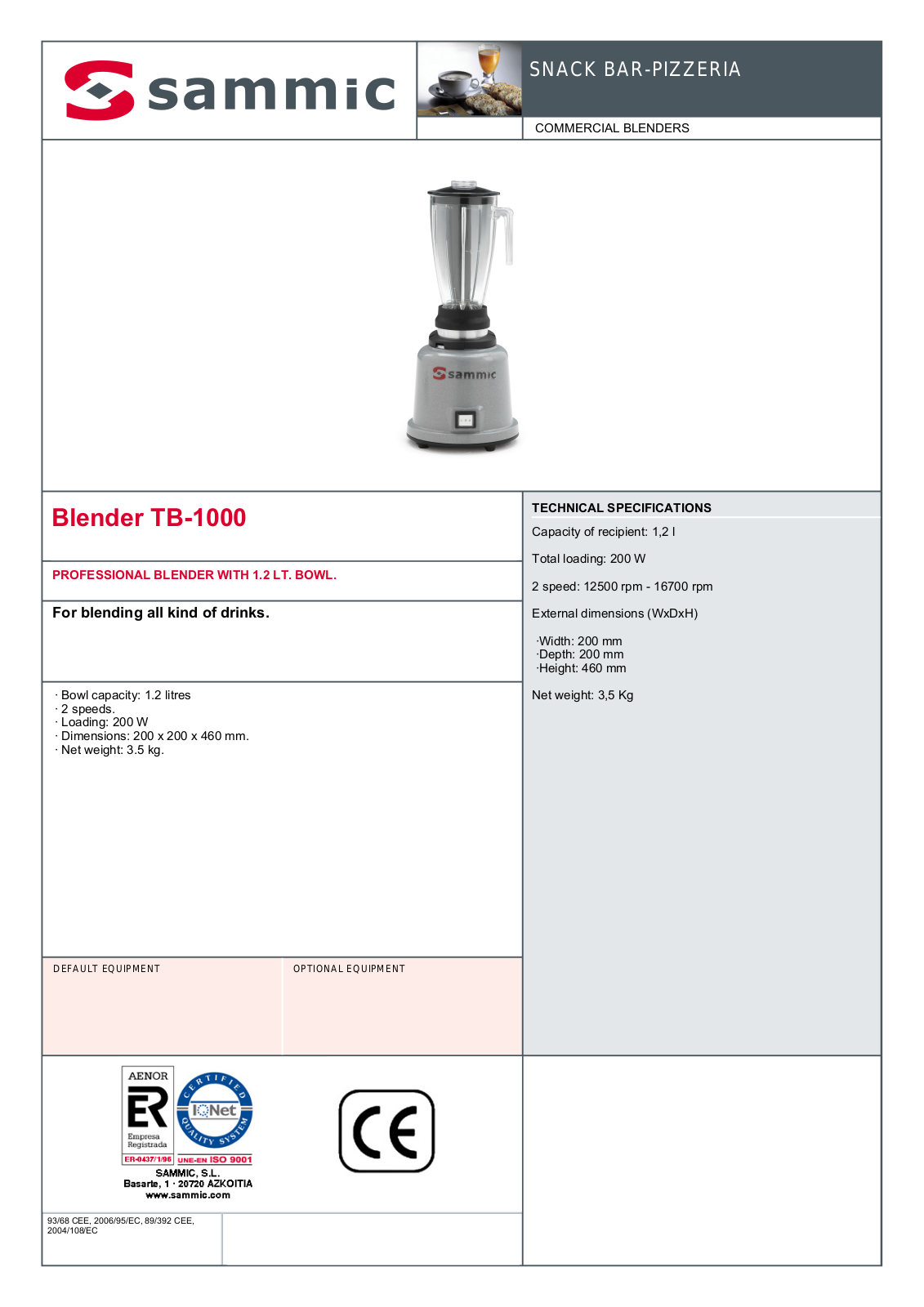 Sammic TB-1000 User Manual