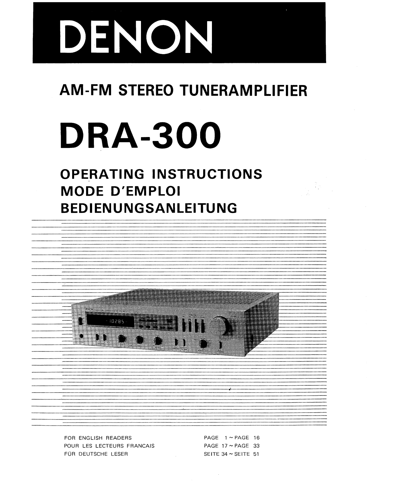 Denon DRA-300 Owner's Manual