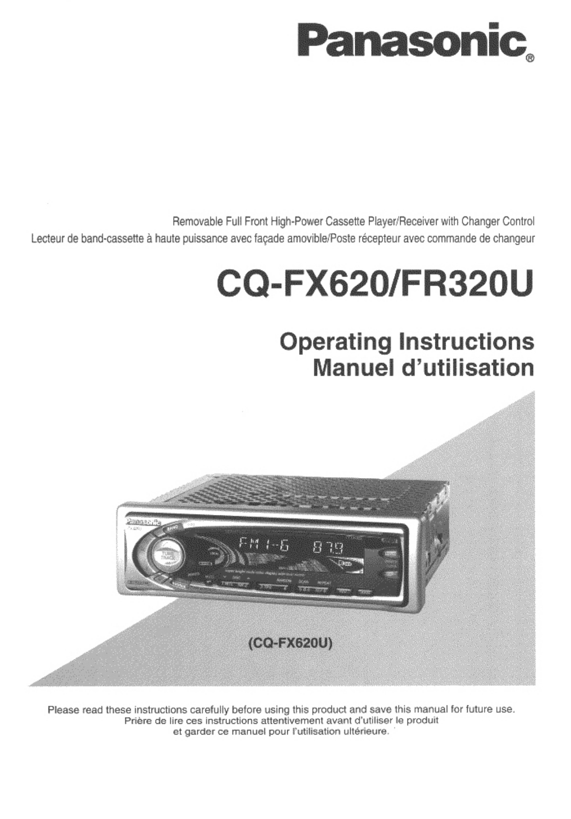 Panasonic cqfx620, CQ-FR320U Operation Manual