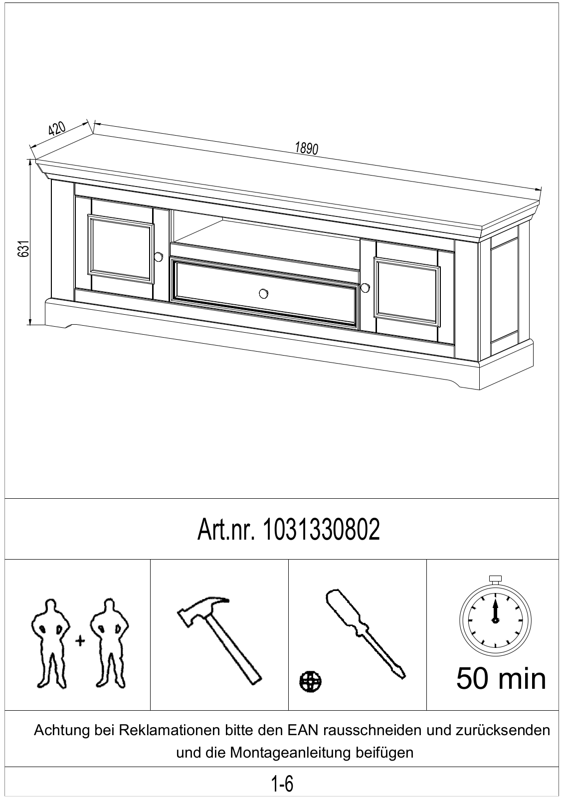 Home affaire Marissa Assembly instructions