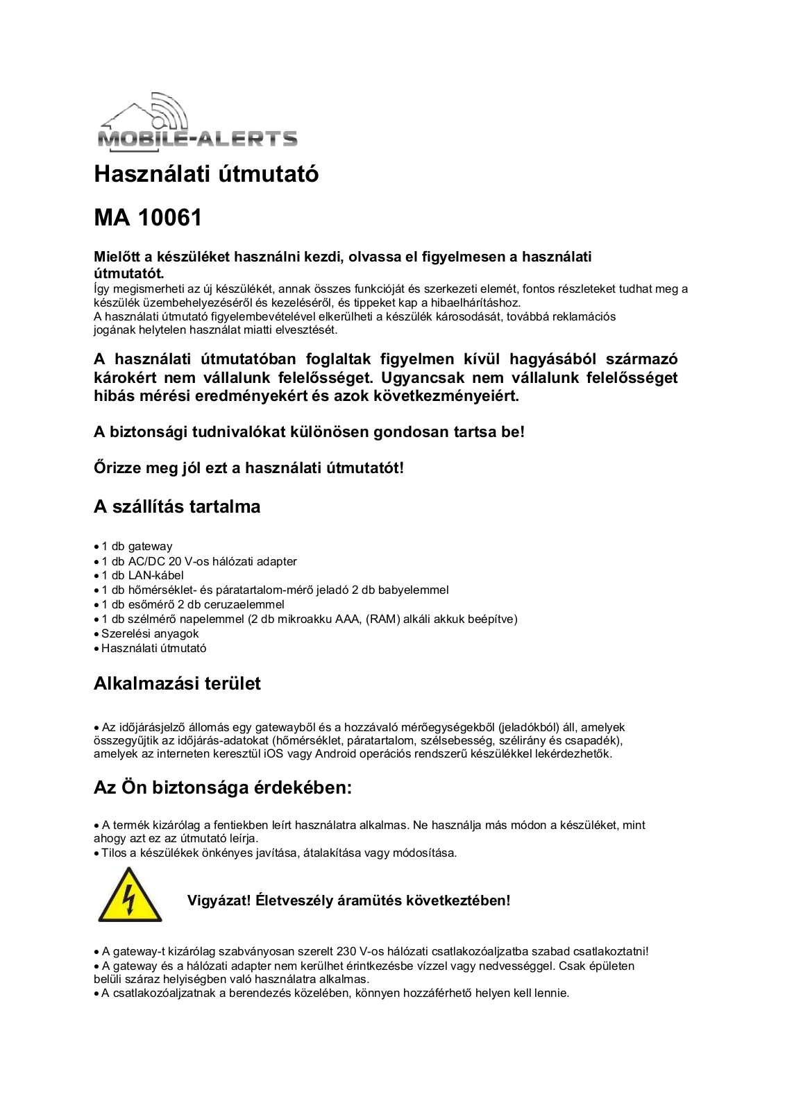 Techno Line MA 10061 Set User guide