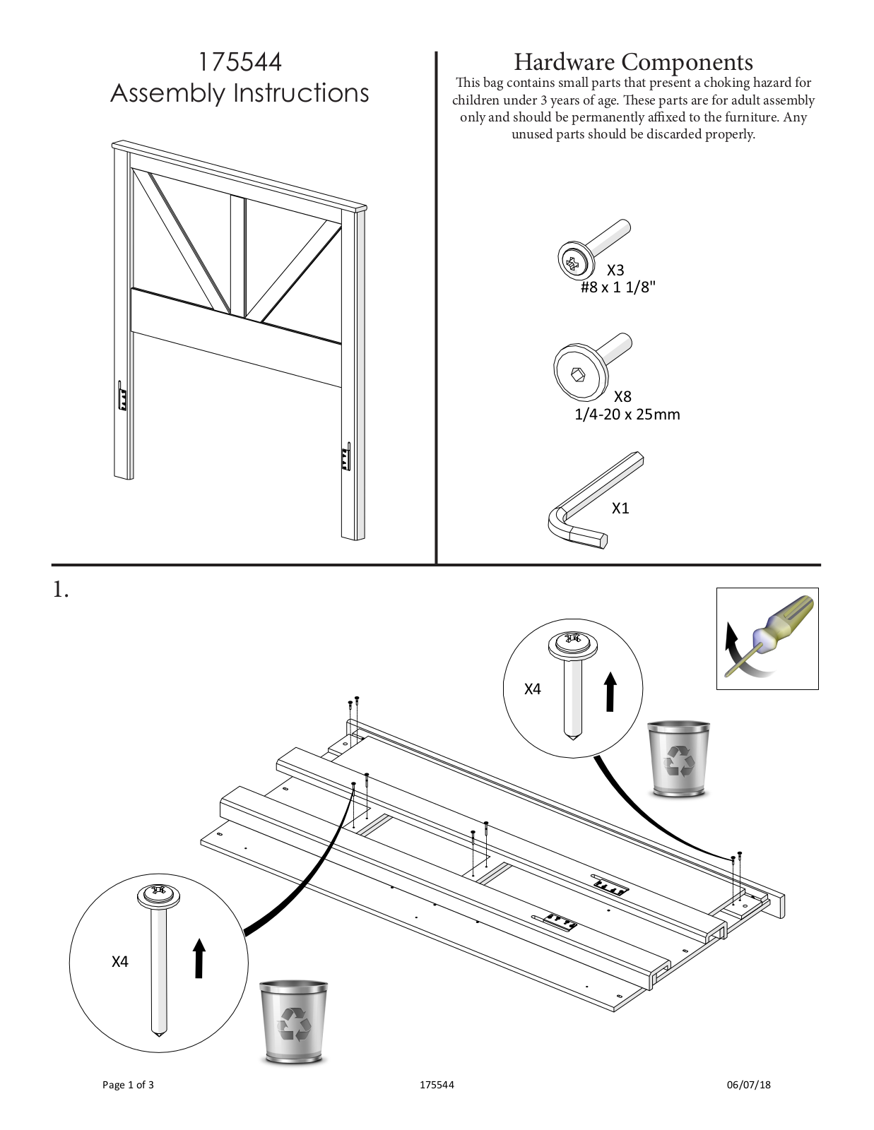 Ashley B331158156197, B440585699 Assembly Guide