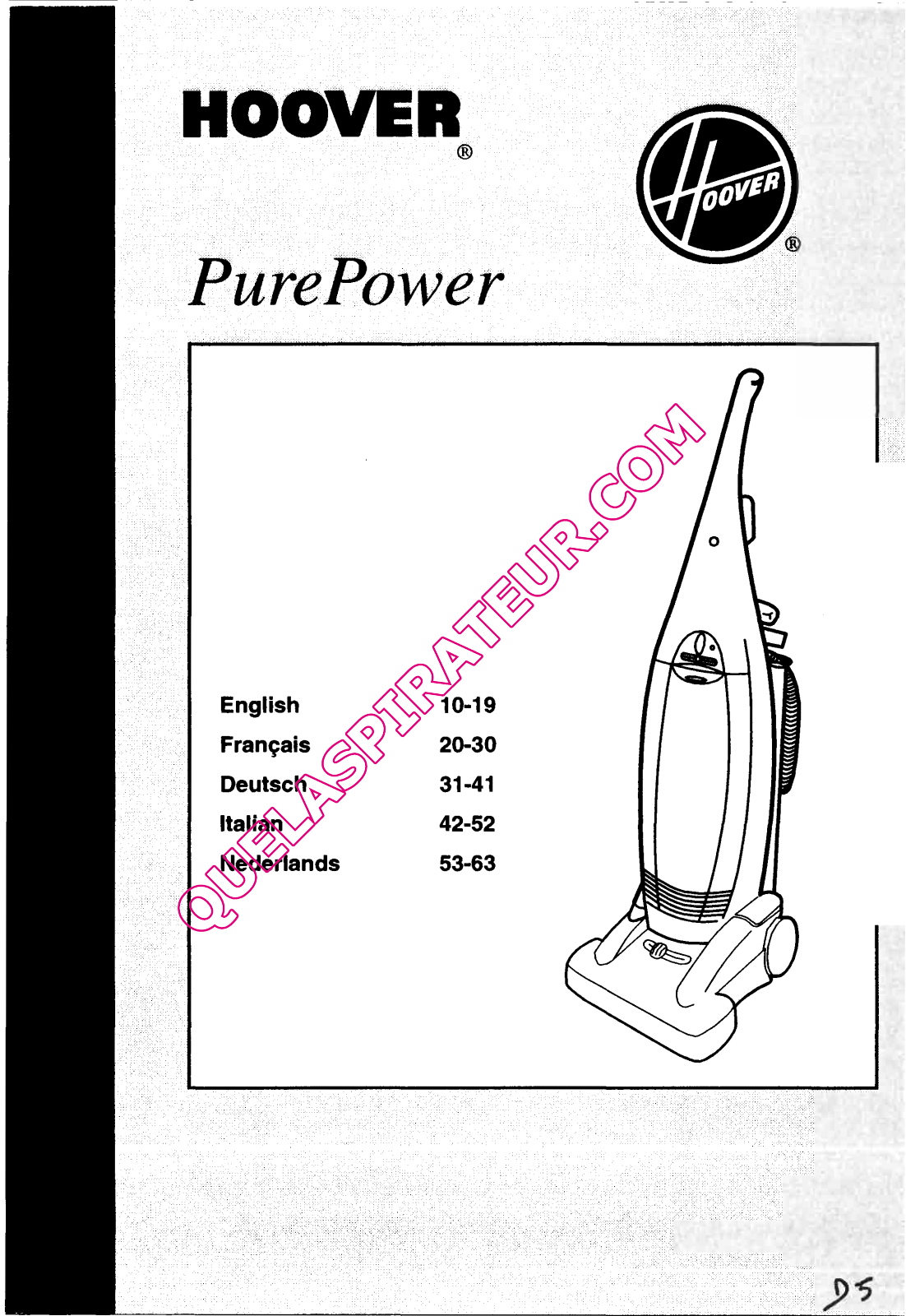 HOOVER U3521 User Manual