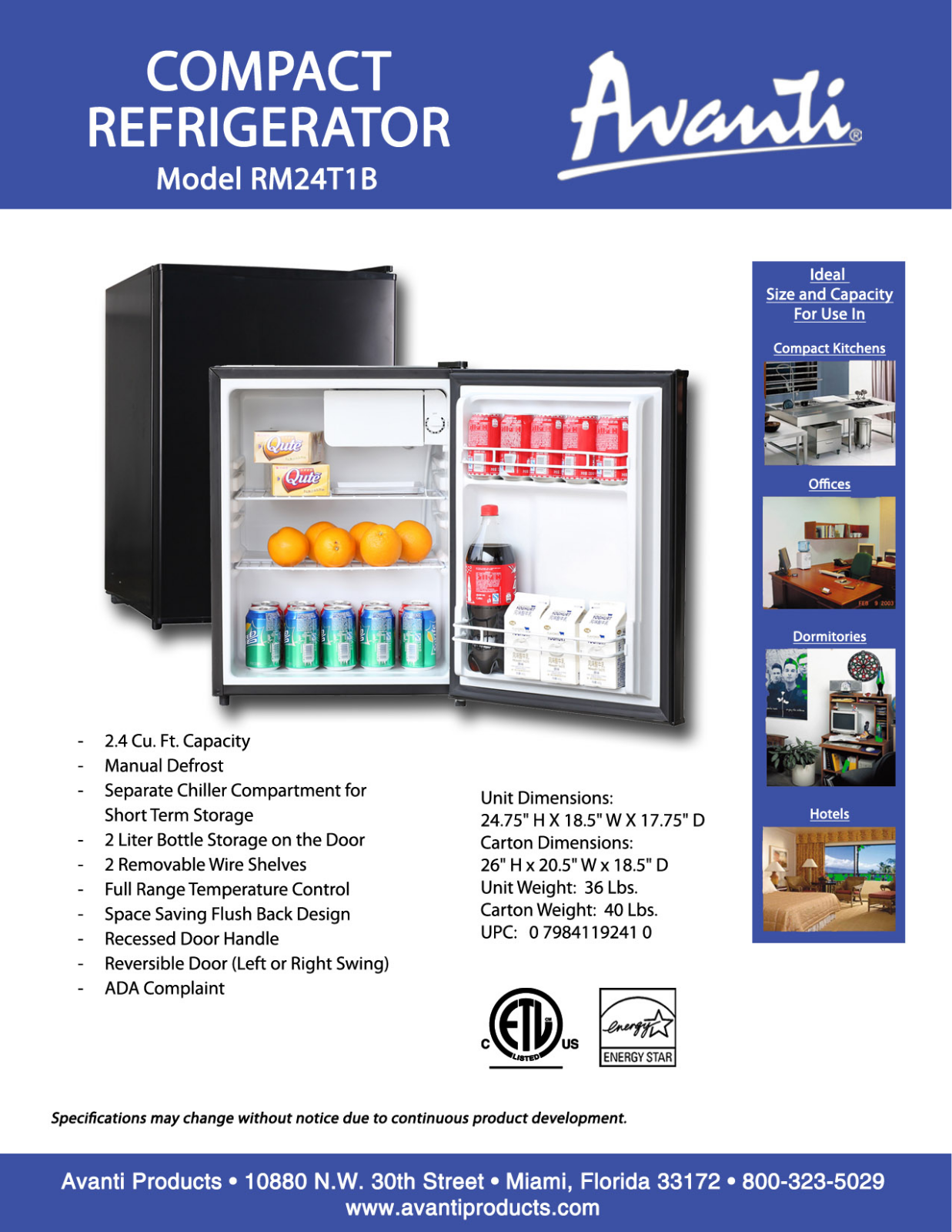 Avanti Products AVA1446 Specifications - ManualMachine.com