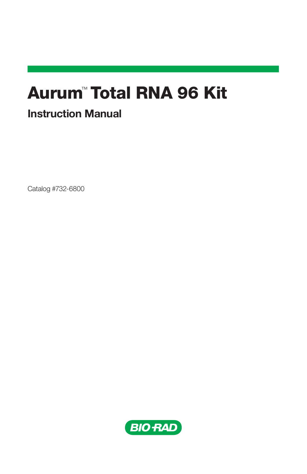 Bio-Rad RNA 96 Kit User Manual