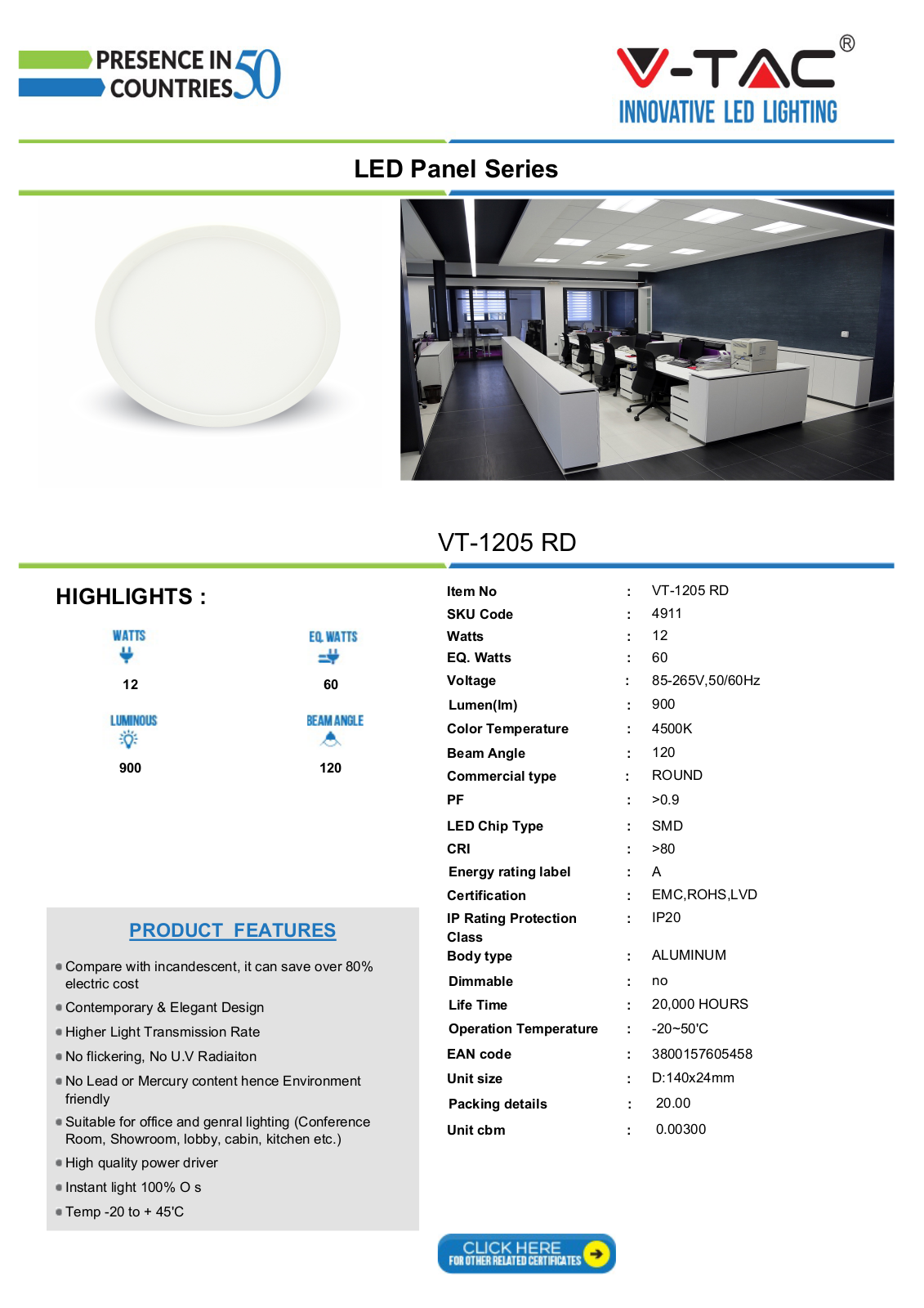 V-TAC VT-4911 Datasheet - ManualMachine.com