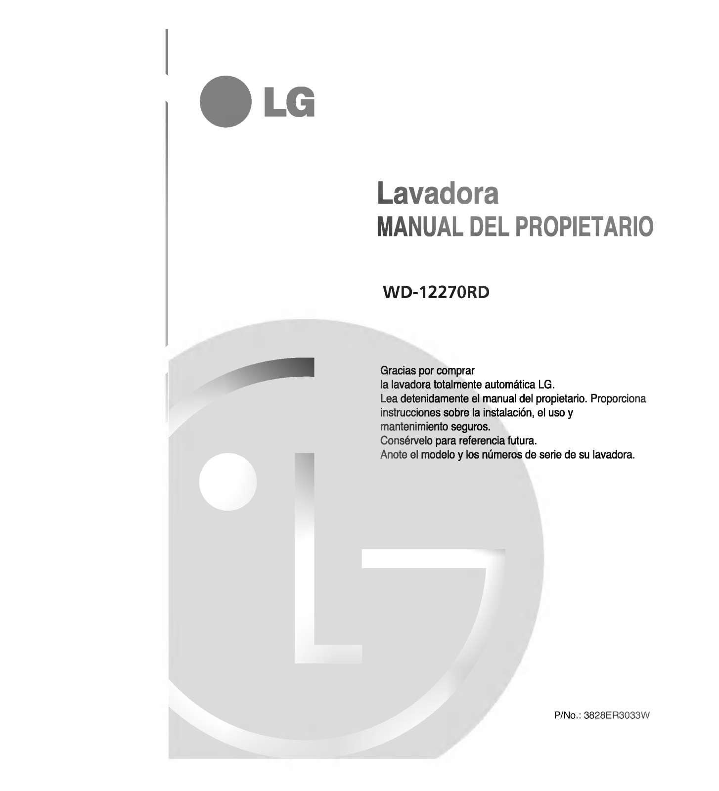 LG WD-11270RD Owner's manual