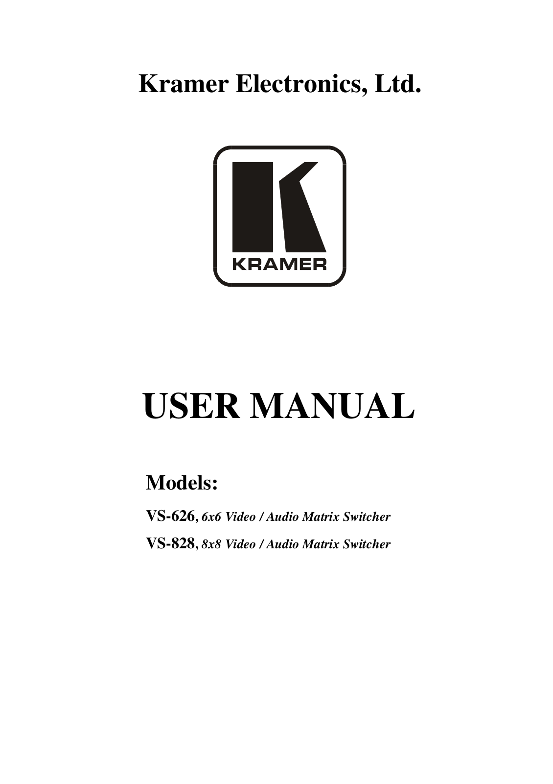 Kramer Electronics VS-626 User Manual