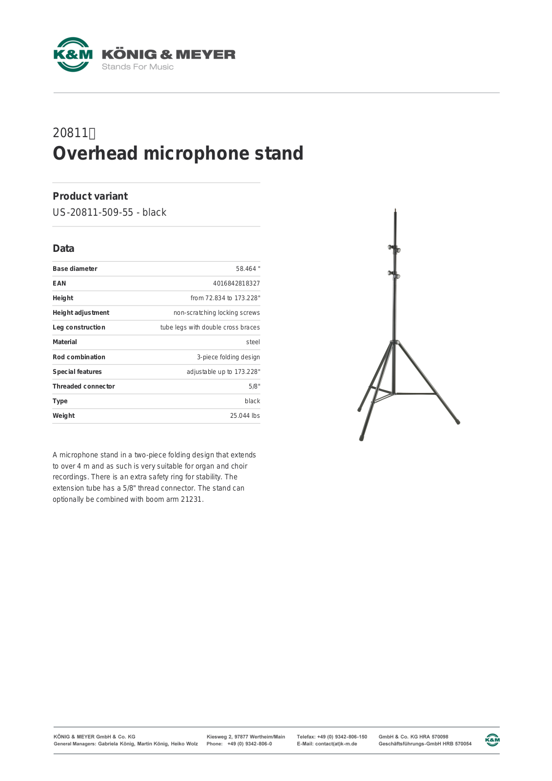 K&M 20811 Data Sheet