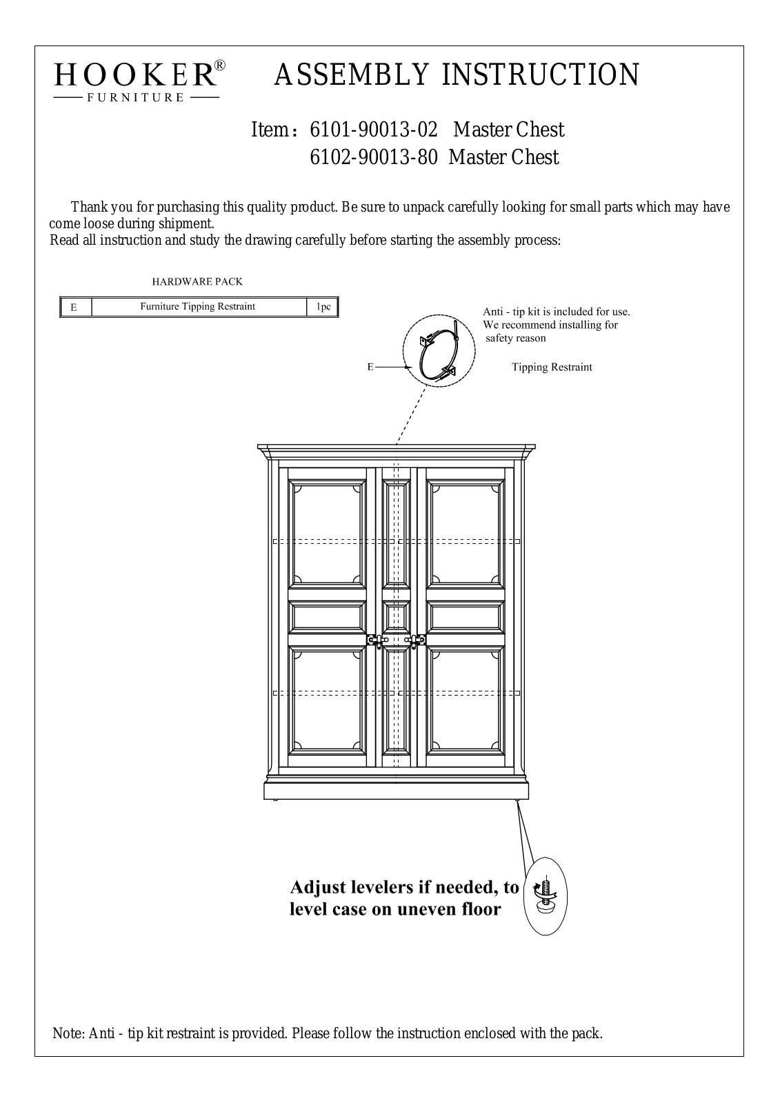 Hooker 6102-90013-80, 6101-90013-02 Assembly Instructions - ManualMachine.com