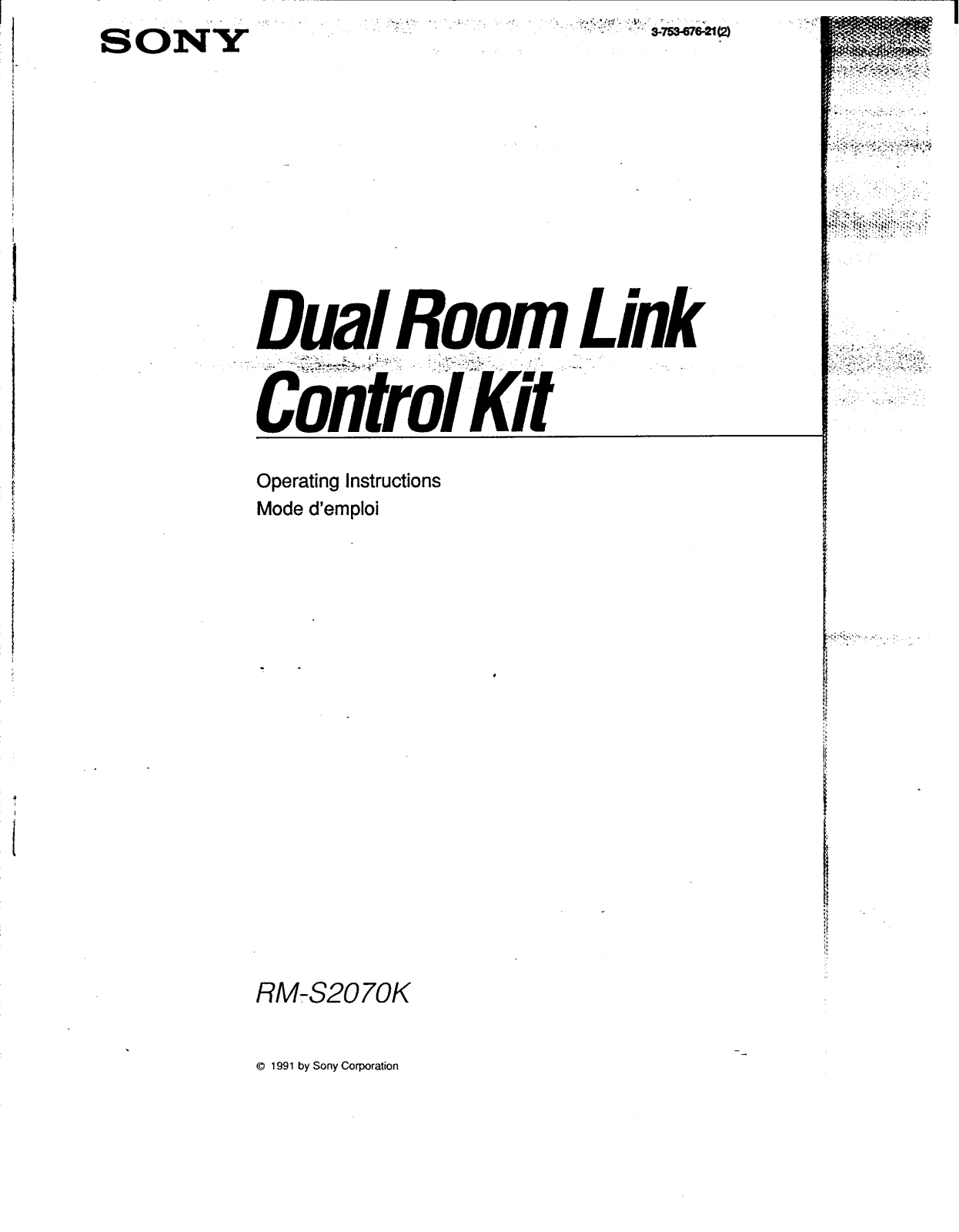 Sony RM-S2070K Operating Manual