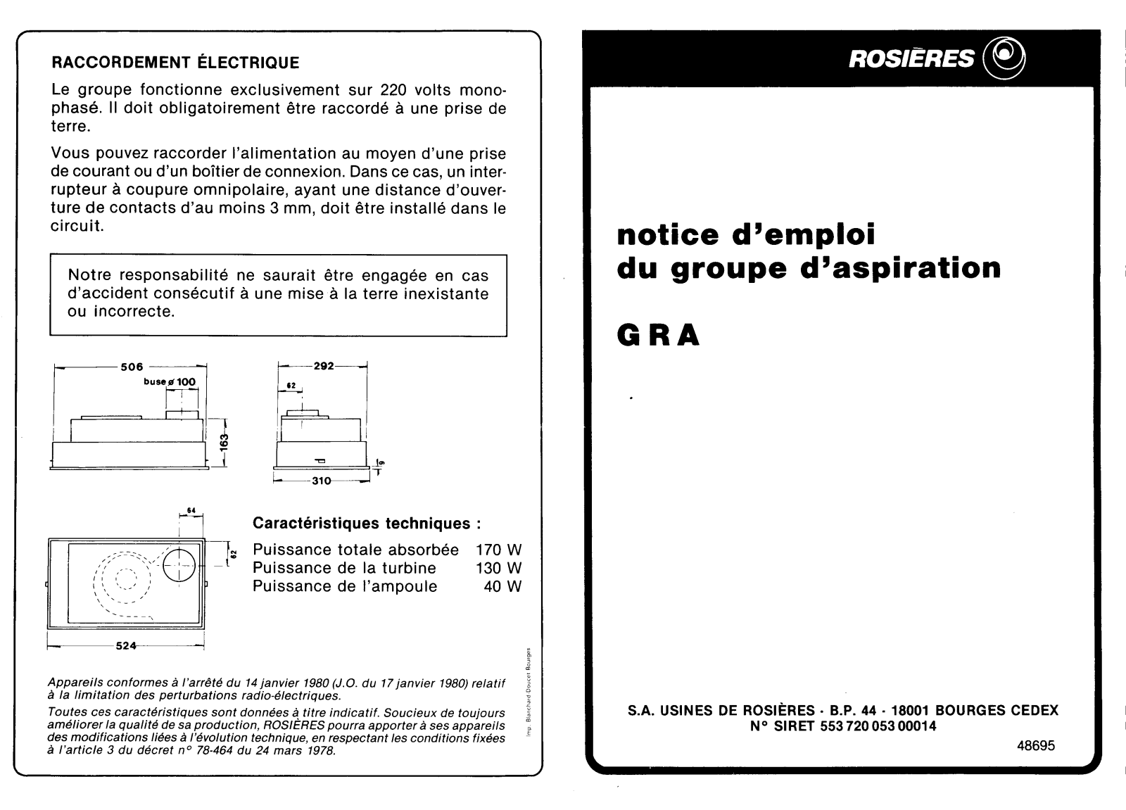 ROSIERES GRA User Manual