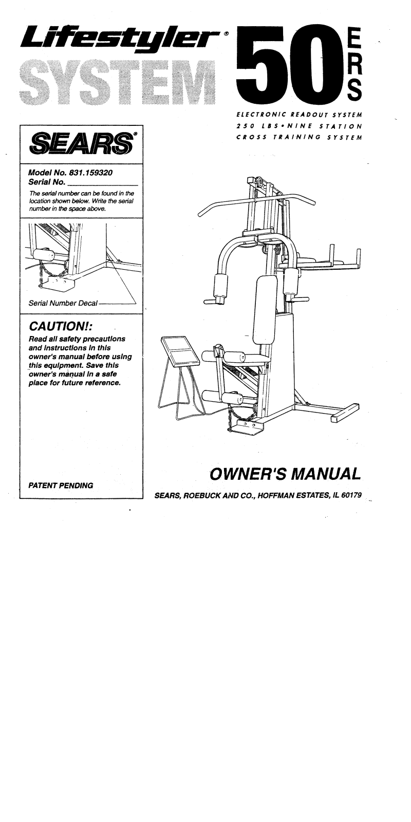 Lifestyler 831.159320 Owner's Manual