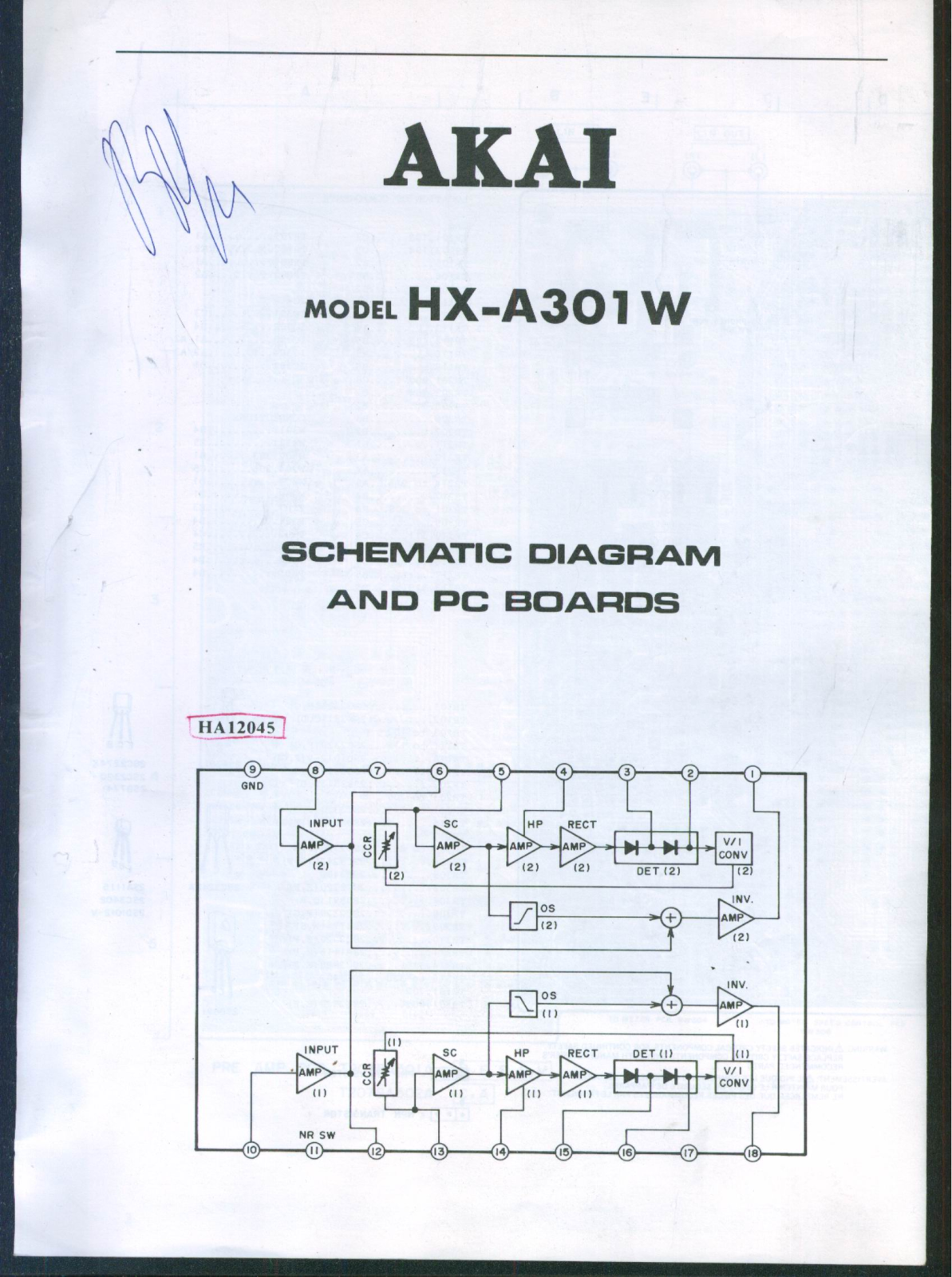Akai HXA-301-W Service manual