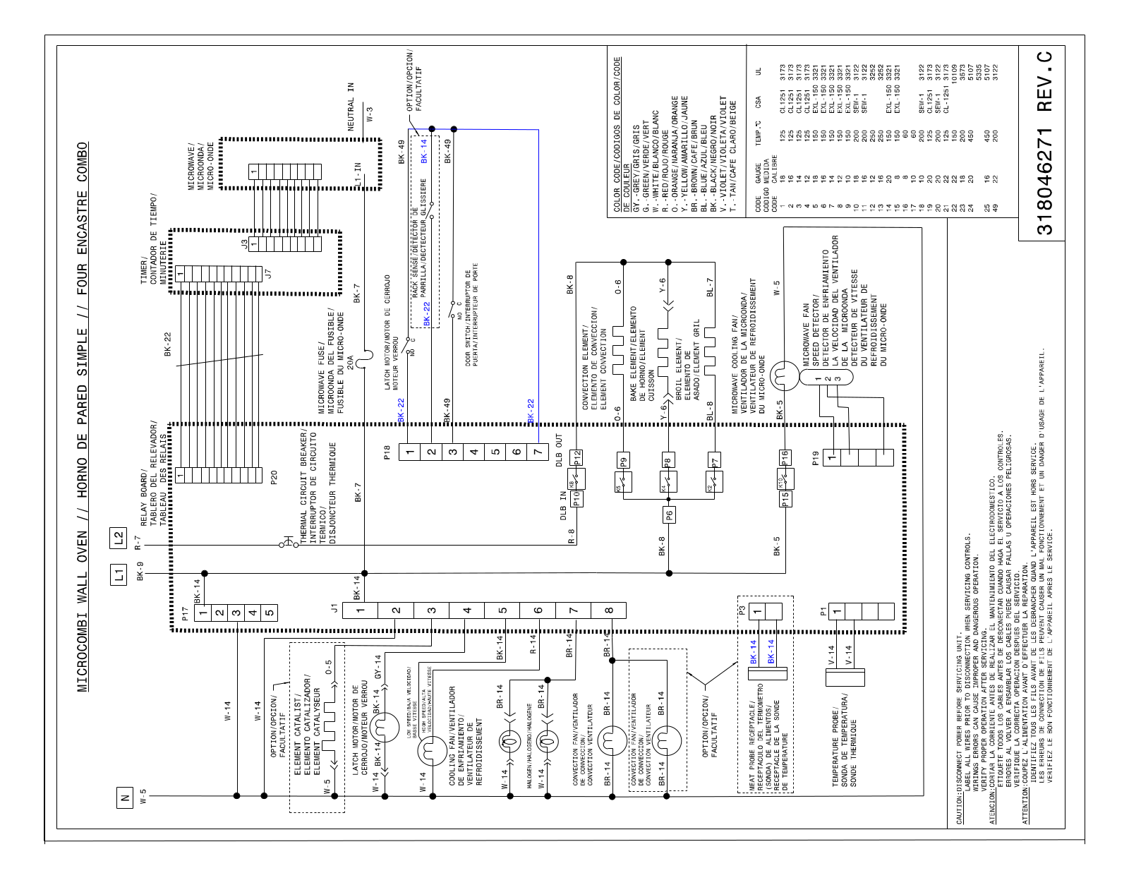 Electrolux EW27MC65JS, EW30MC65JS Wiring diagram