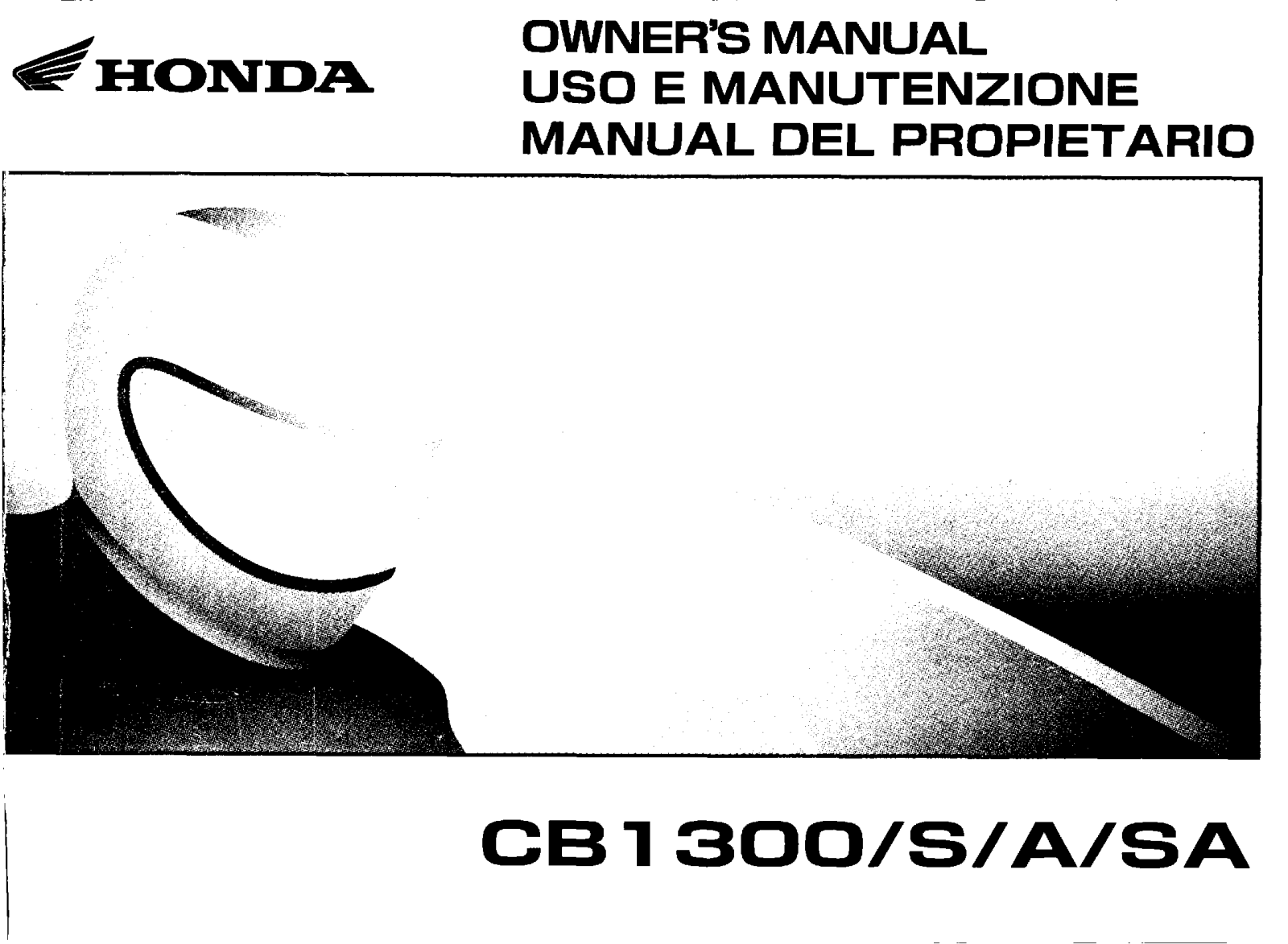 Honda CB1300, CB1300SA 2005 Owner's Manual
