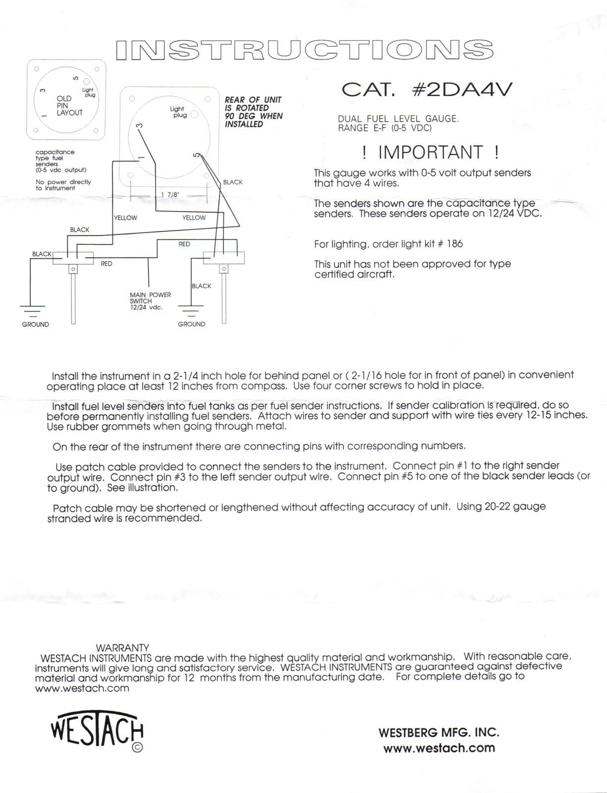 Westach 2DA4V Instructions - ManualMachine.com