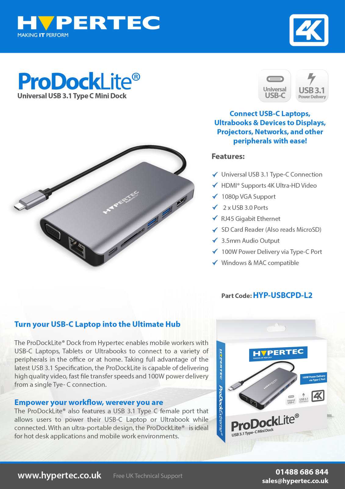 Hypertec HYP-USBCPD-L2 Product Data Sheet