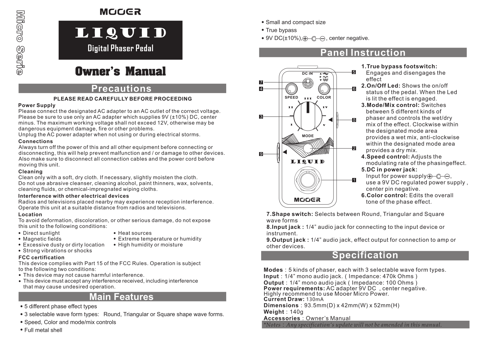 Mooer Liquid User manual