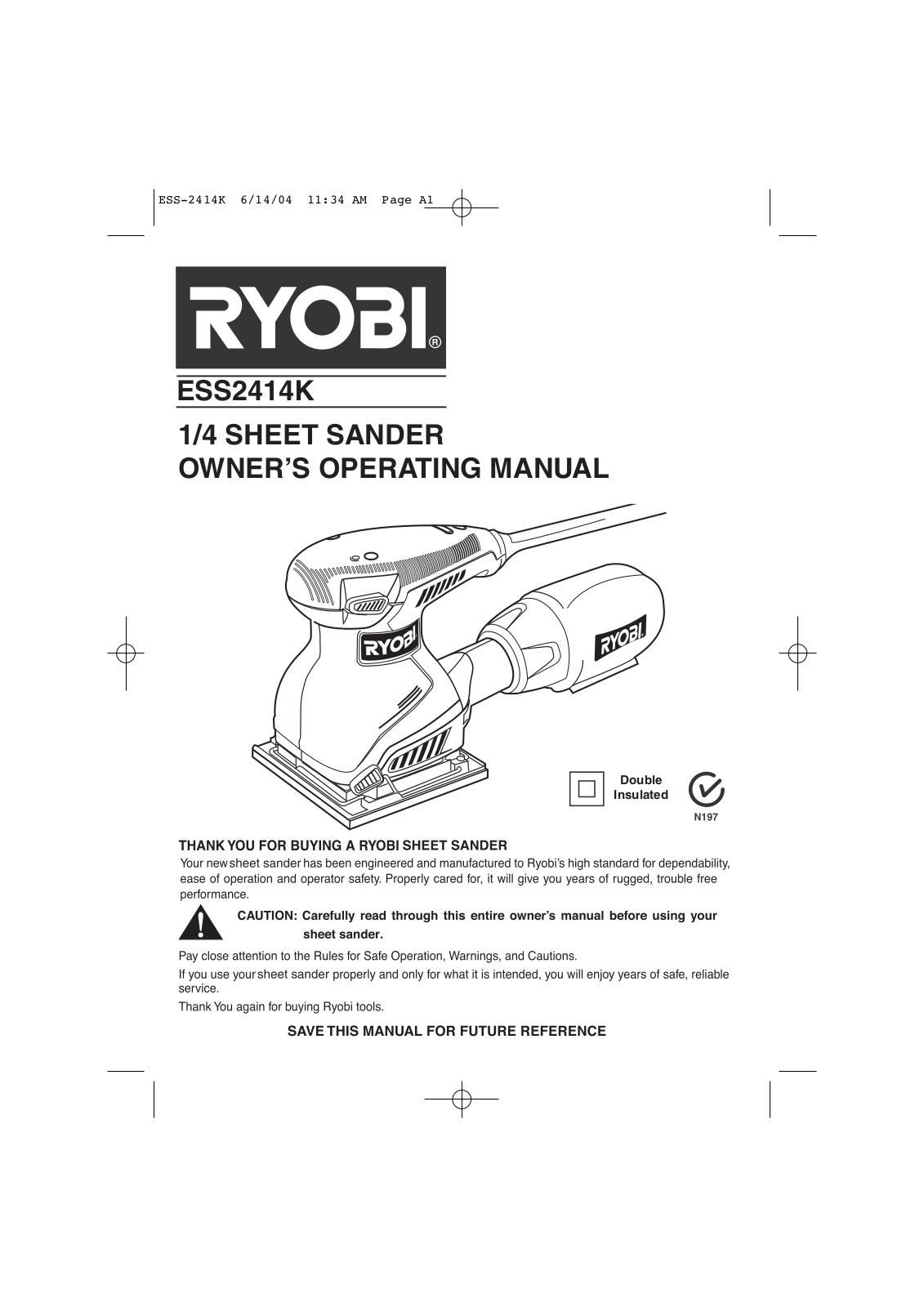 Ryobi ESS2414K User Manual