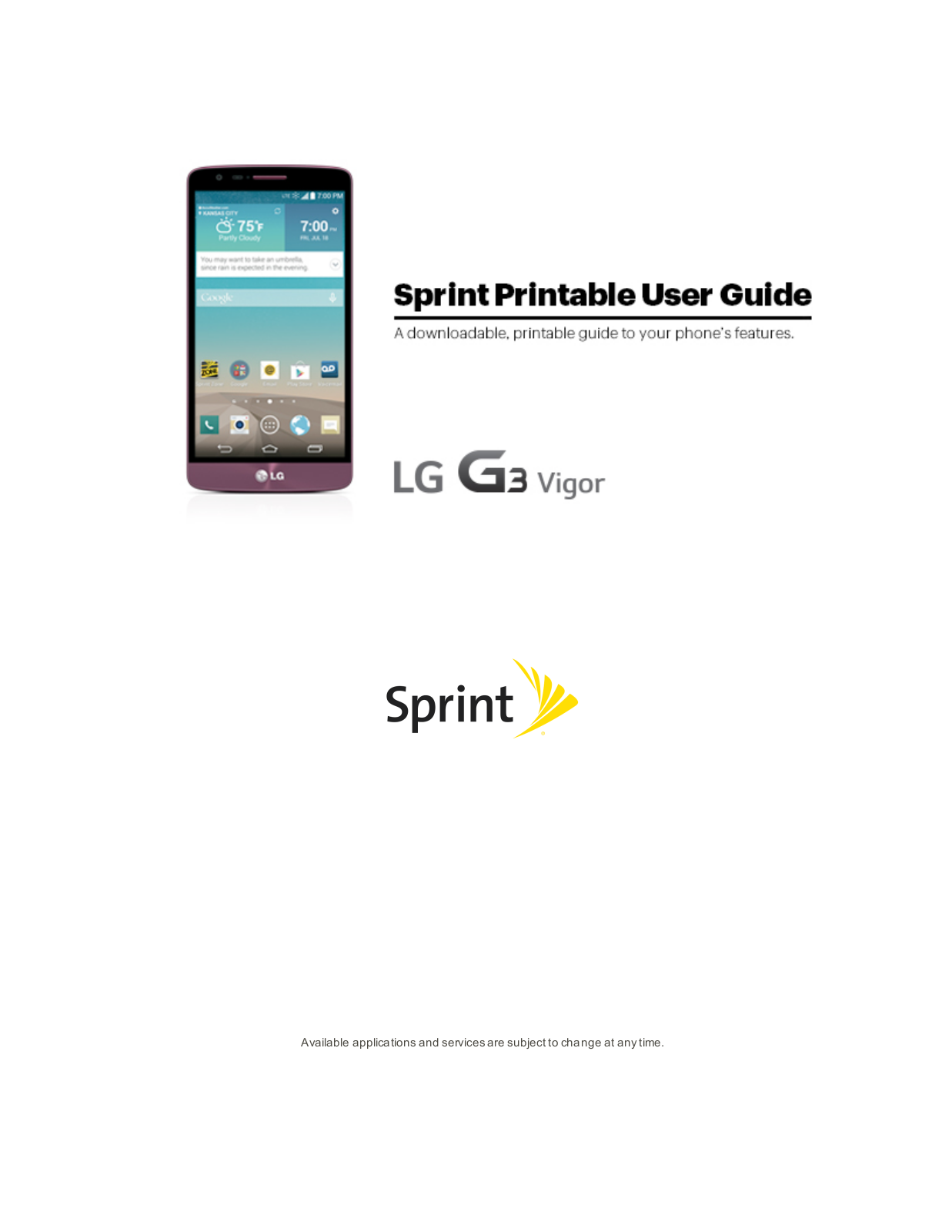 LG G3 Vigor User Manual