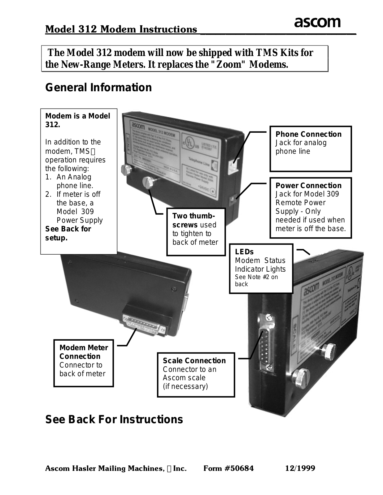 ASCOM 312 Instructions Manual