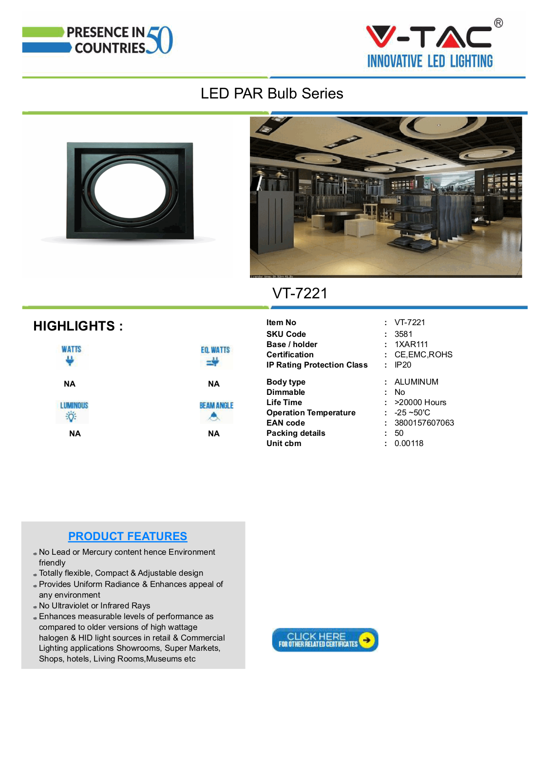 V-TAC VT-3581 Datasheet - ManualMachine.com