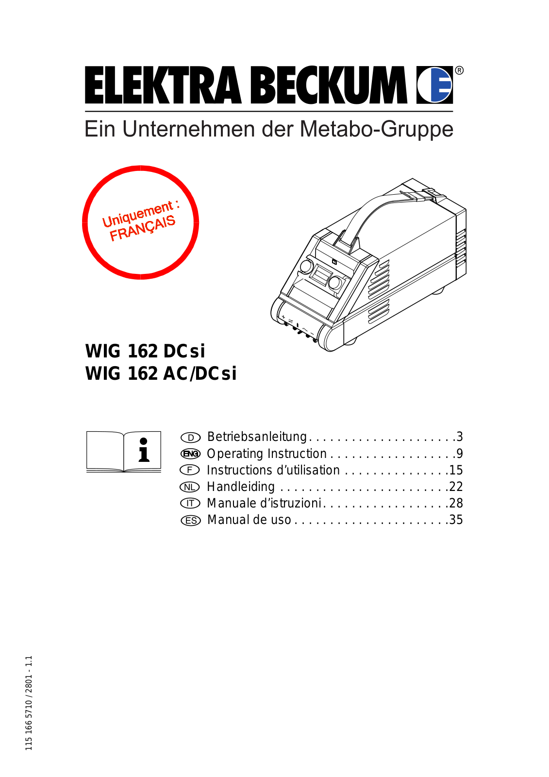 Metabo WIG 162 DCsi, WIG 162 AC/DCsi User guide - ManualMachine.com