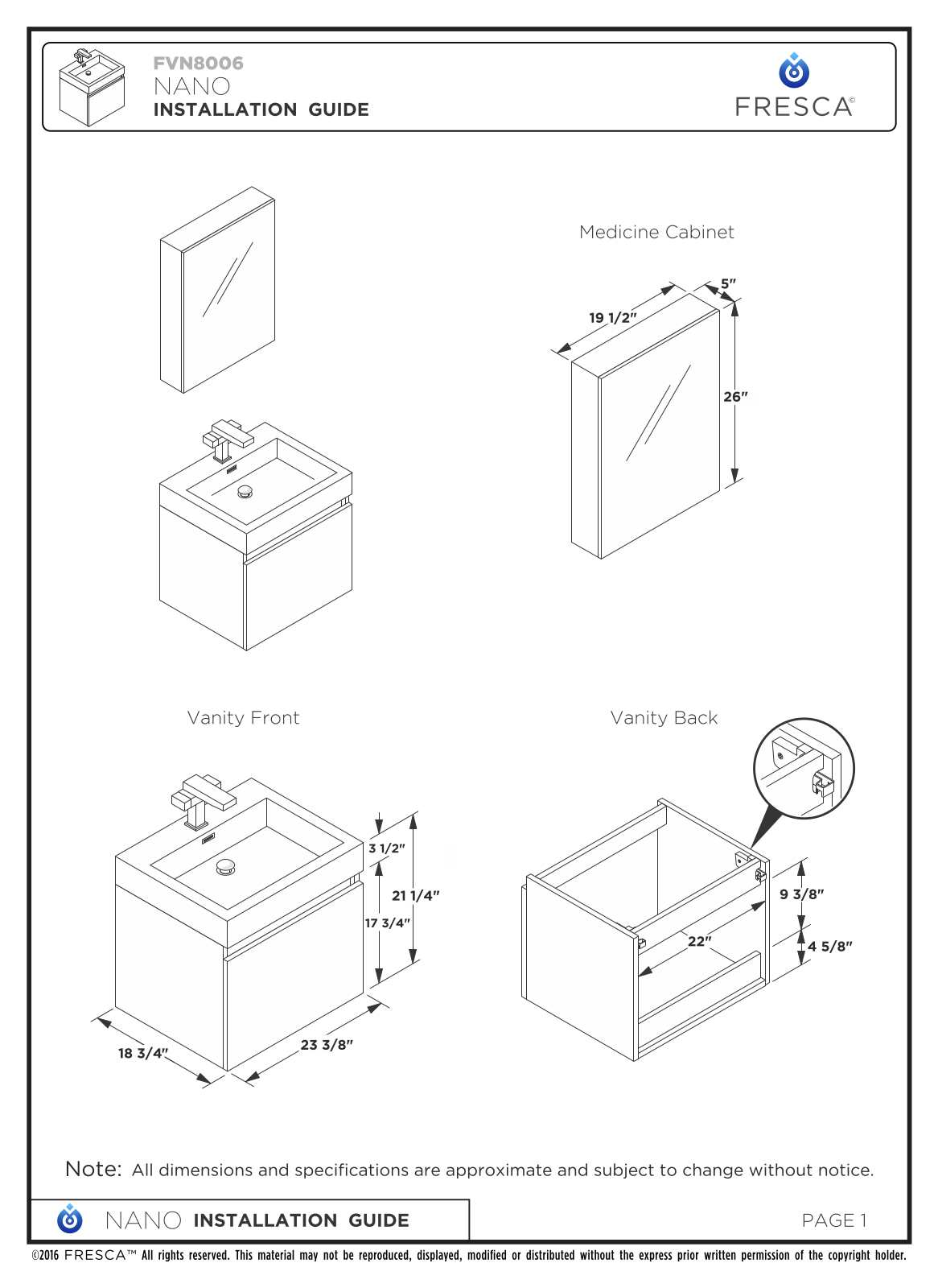 Fresca FBH1917 Installation & Assembly - ManualMachine.com