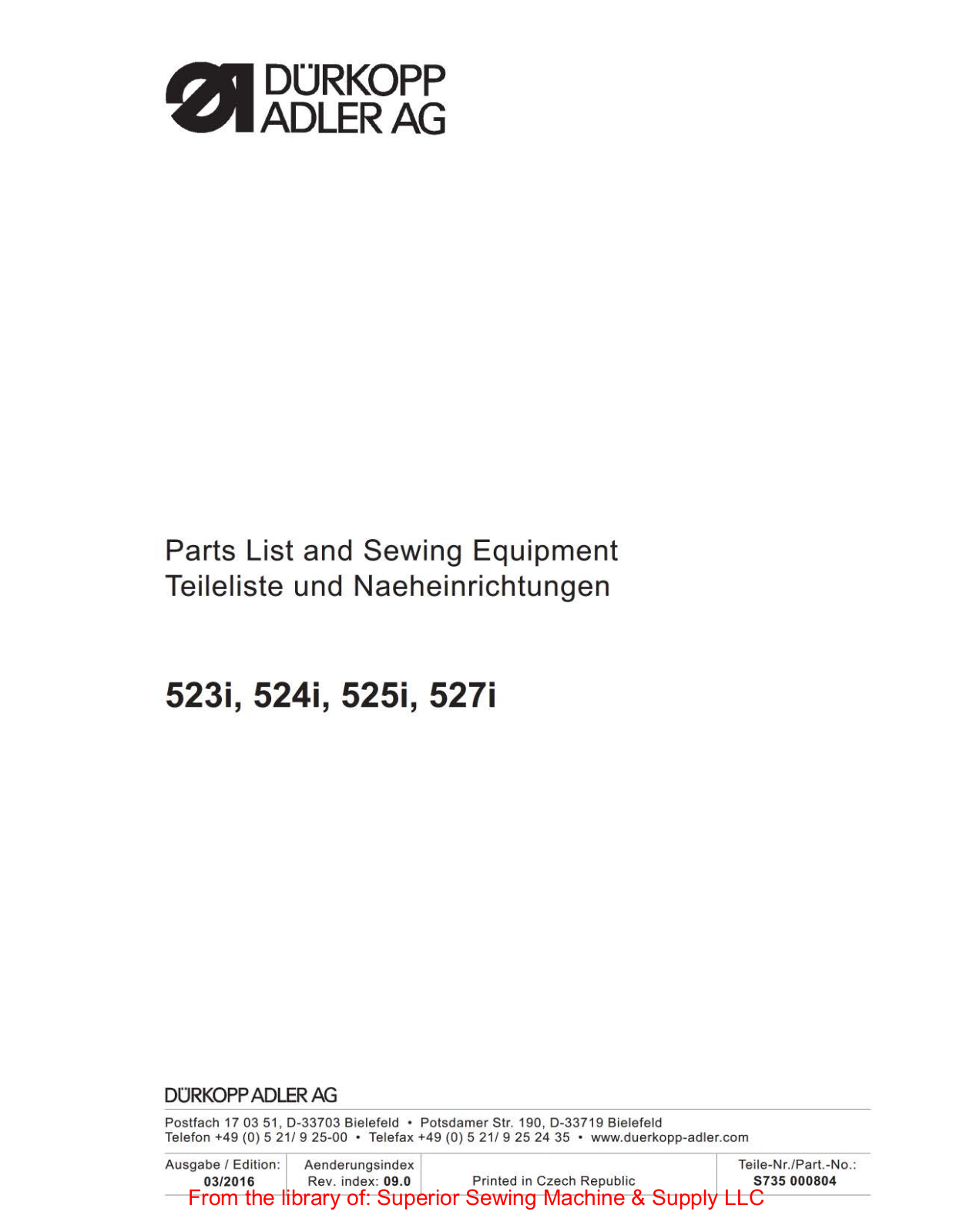 Adler 523i, 524i, 525i, 527i User Manual - ManualMachine.com