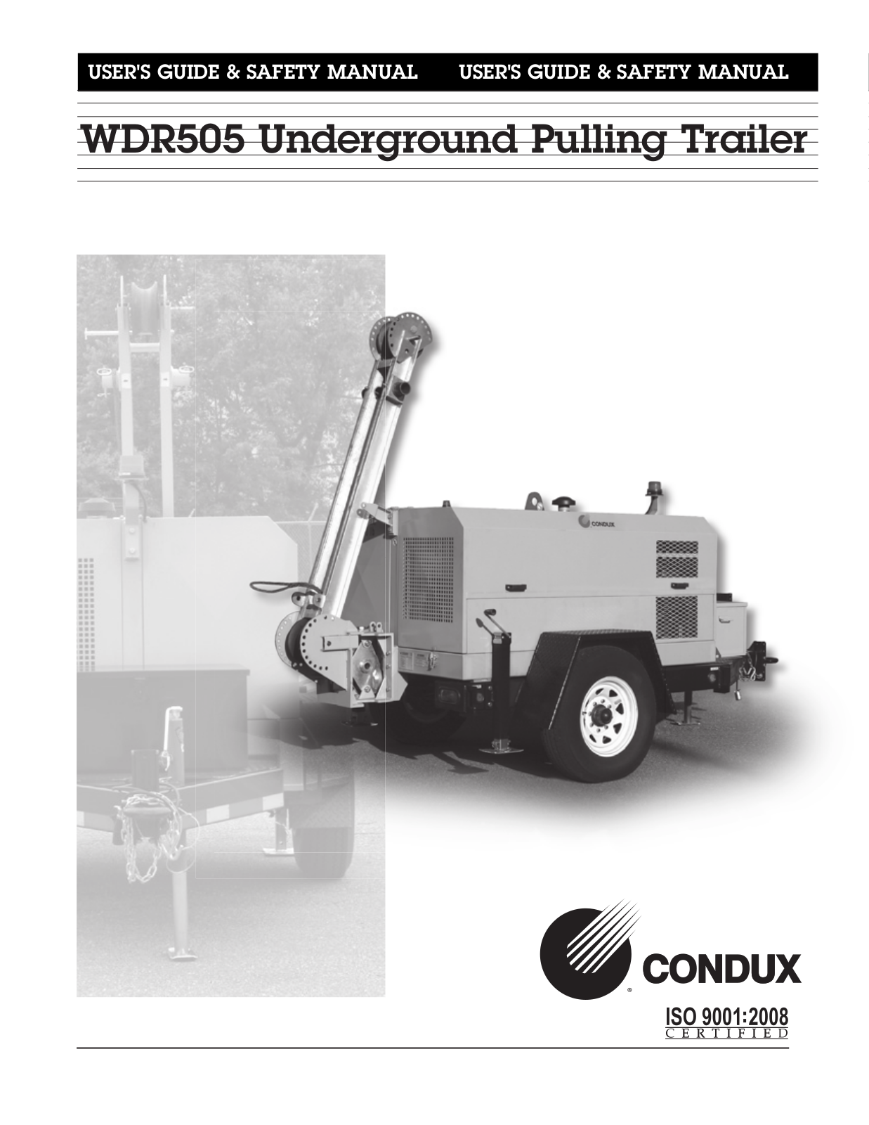 Condux WDR505 Underground Pulling Trailer User Manual