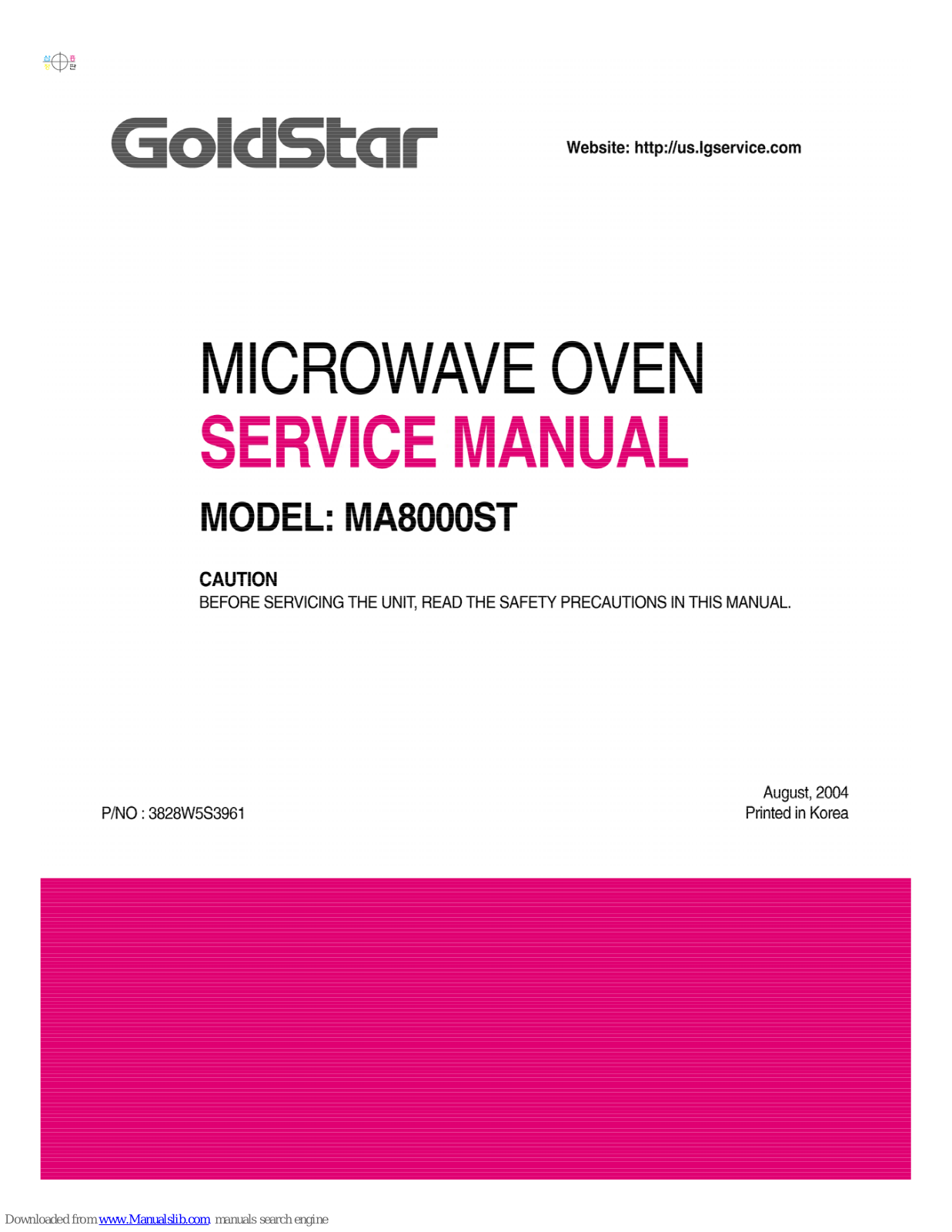 LG GoldStar MA8000ST Service Manual