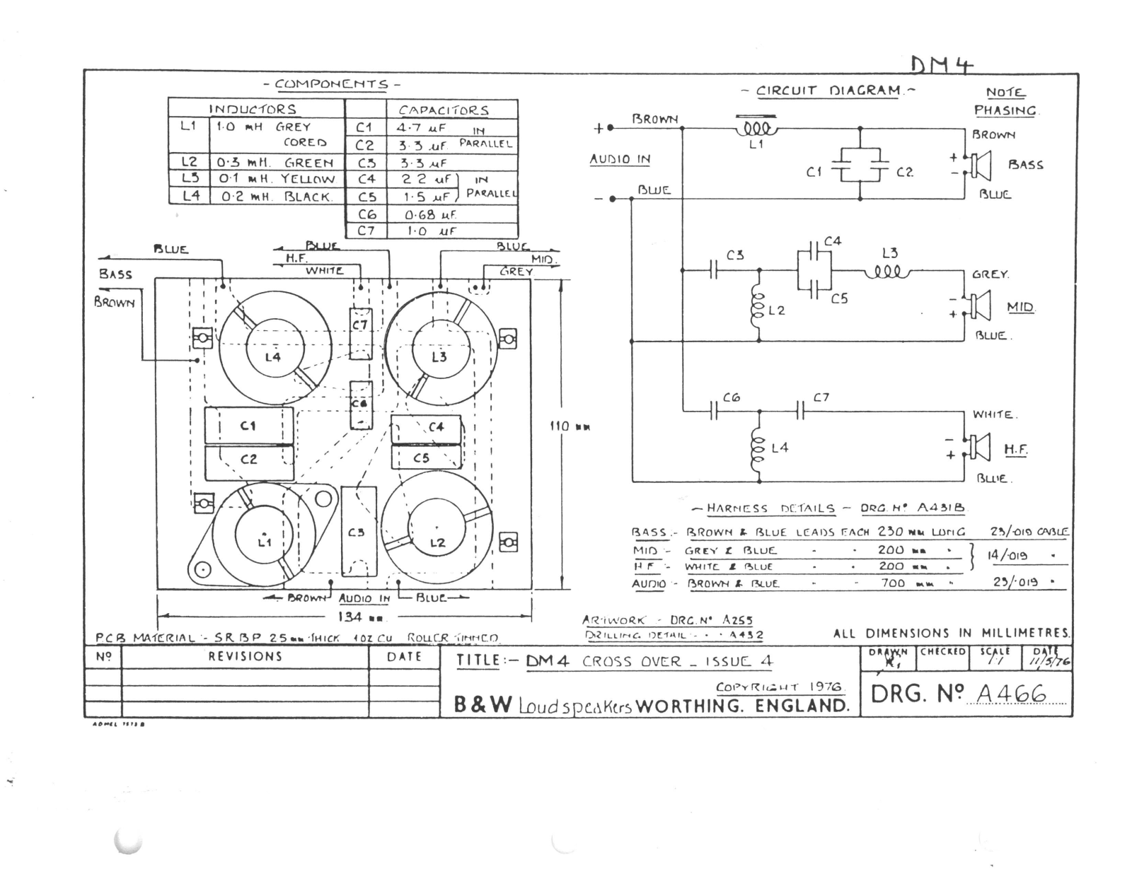 Bowers and Wilkins DM-4 Schematic