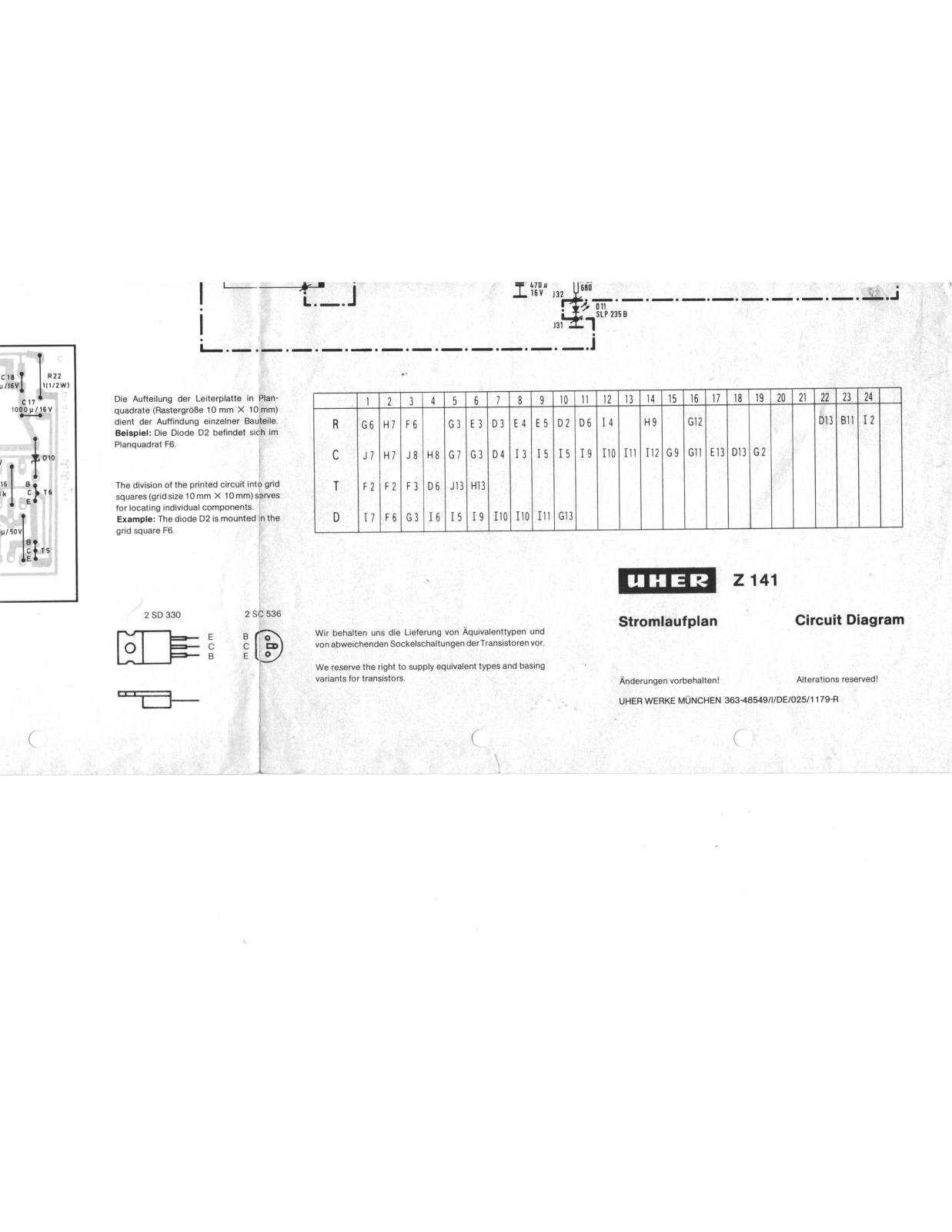 Uher Z 141 Drawing - ManualMachine.com