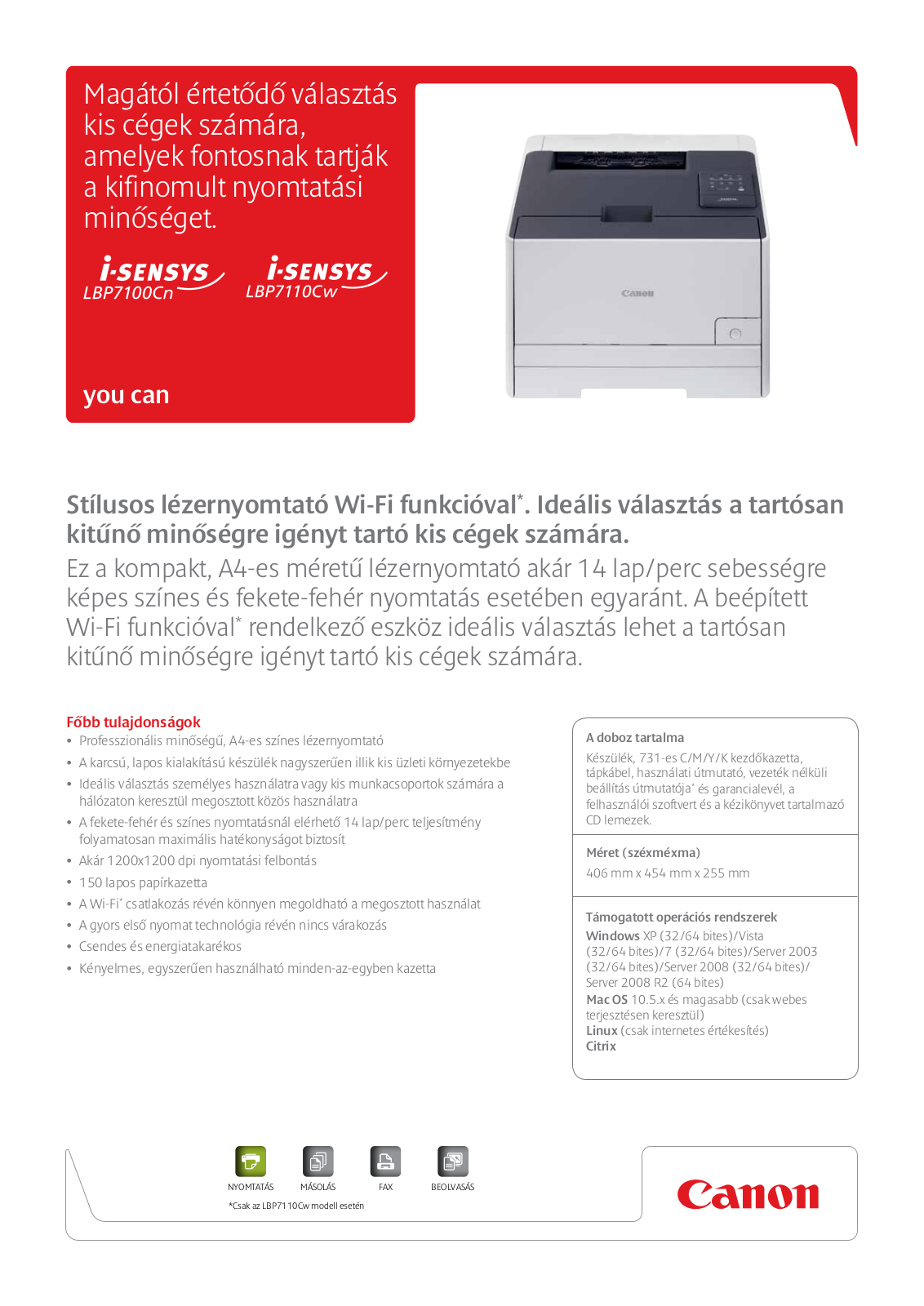 Canon I-SENSYS LBP7100Cn, I-SENSYS LBP7100Cw BROCHURE