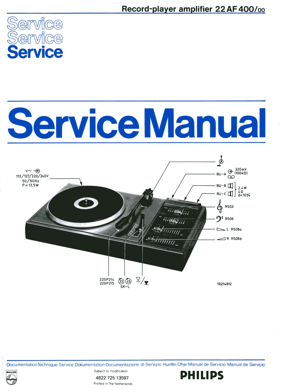 Philips AF-400 Service Manual