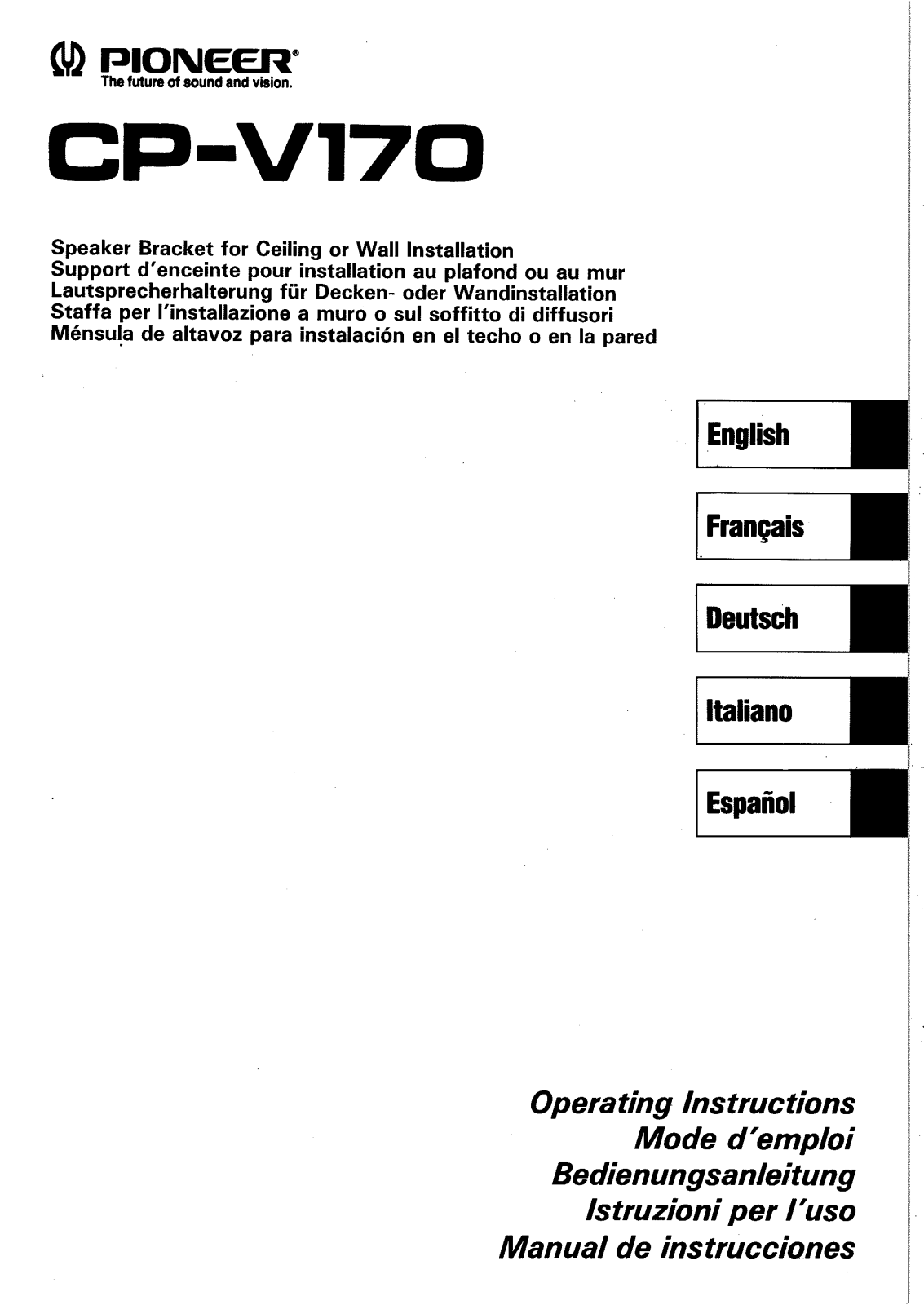 Pioneer CP-V170 User Manual