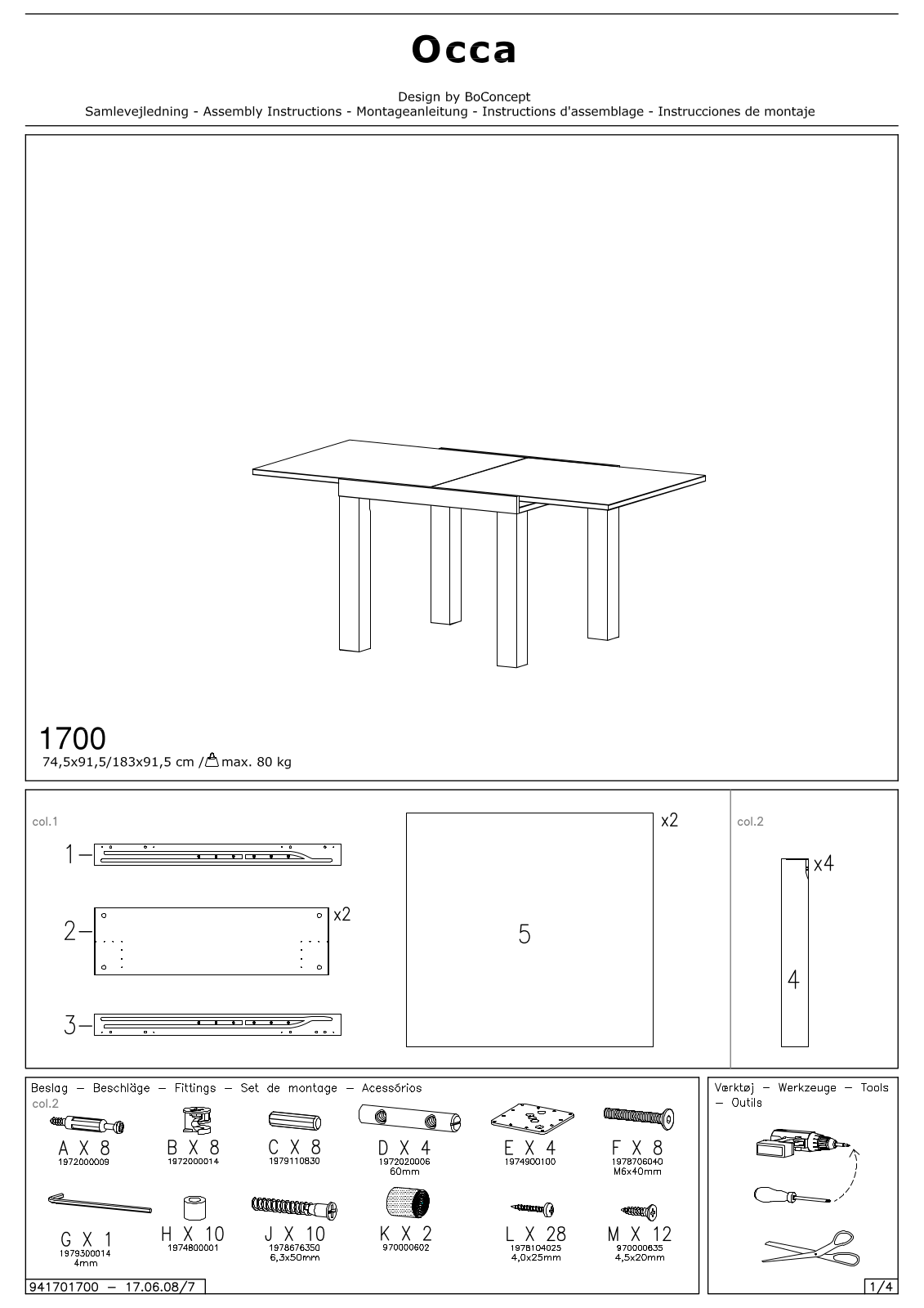 BoConcept 1700 Assembly Instruction