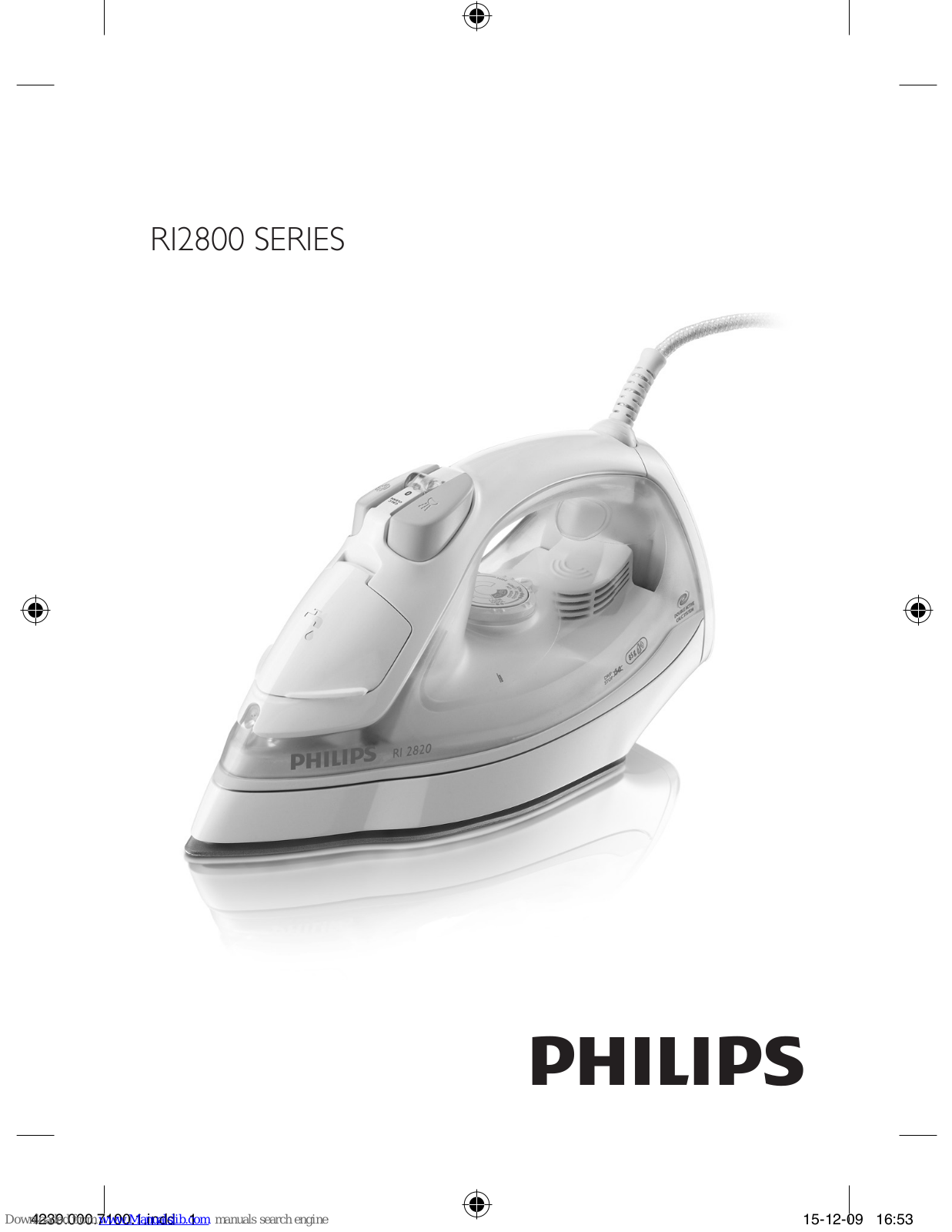 Philips RI2820/12, RI2820/02, RI2835/12, RI2835/02, RI2830/00 User Manual