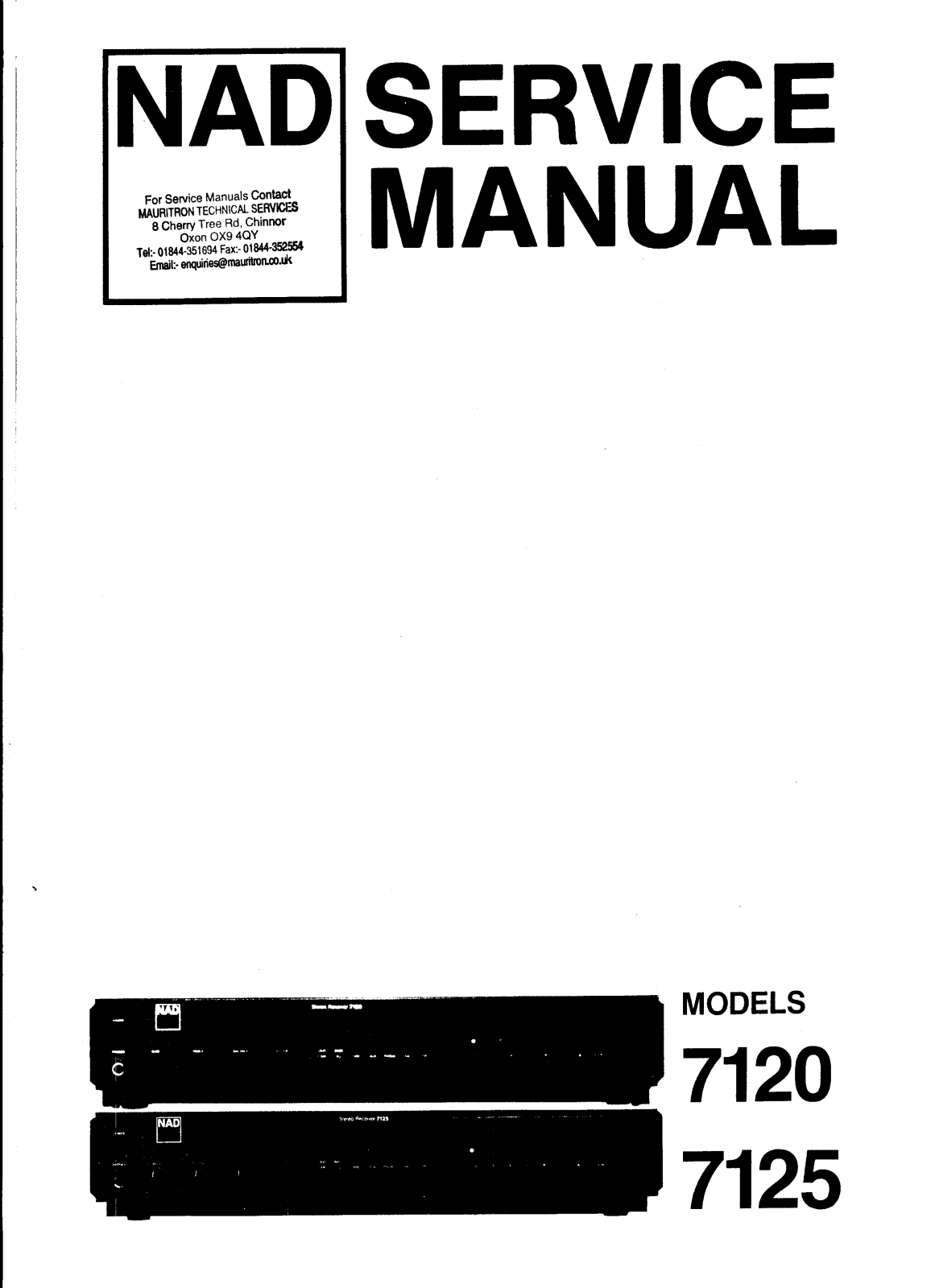 NAD 7120, 7125 Service manual