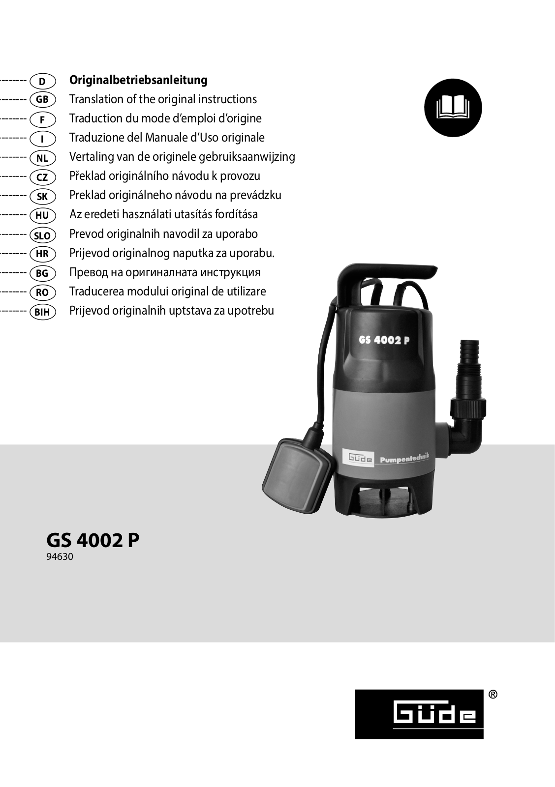 Güde GS 4002 P User Manual