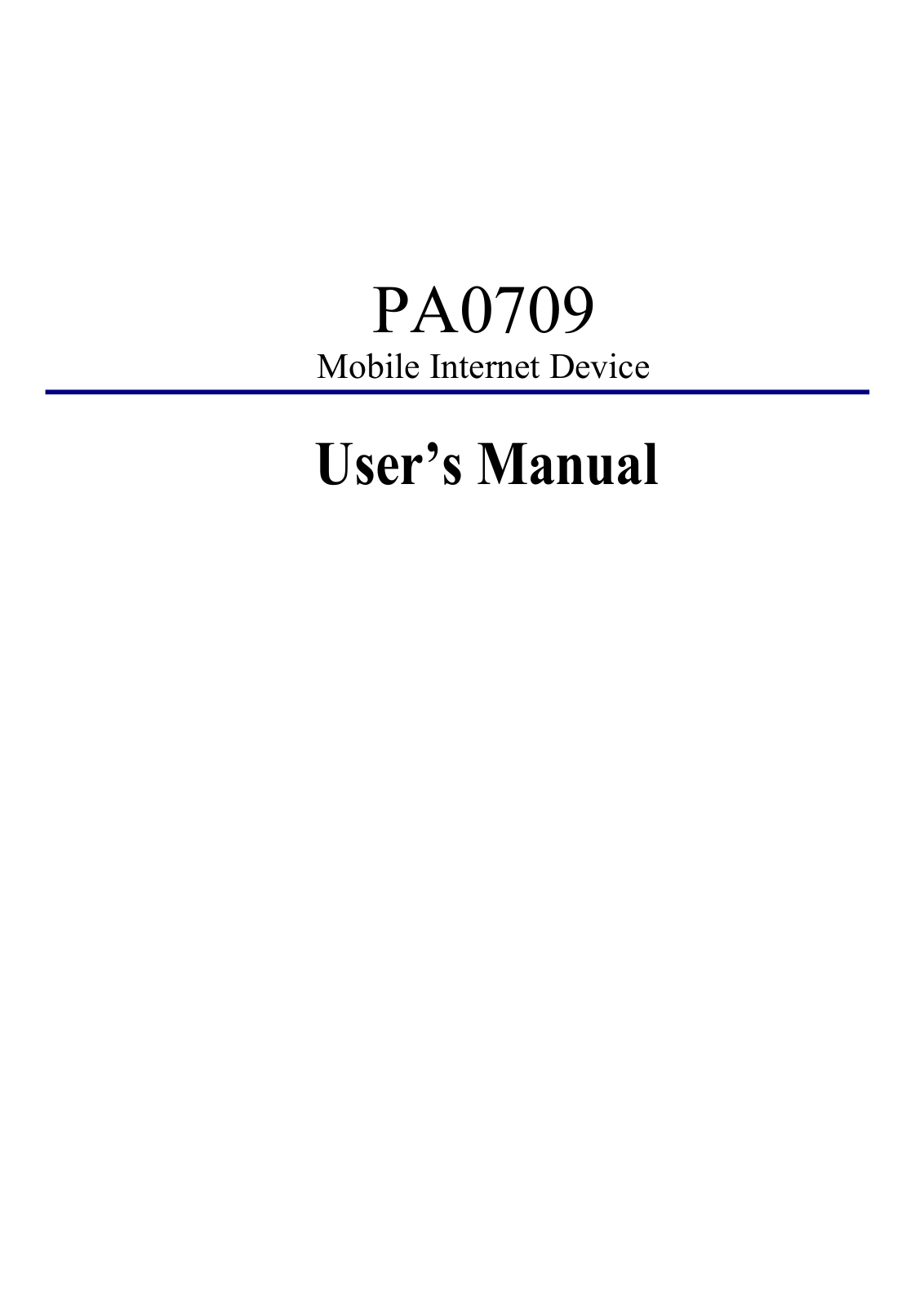 SHUOYING PA0709X Users Manual