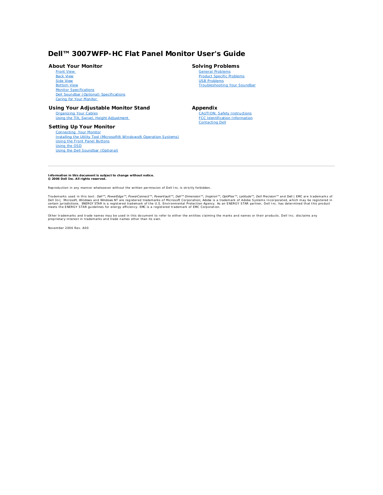 Dell 3007WFP-HC User Manual